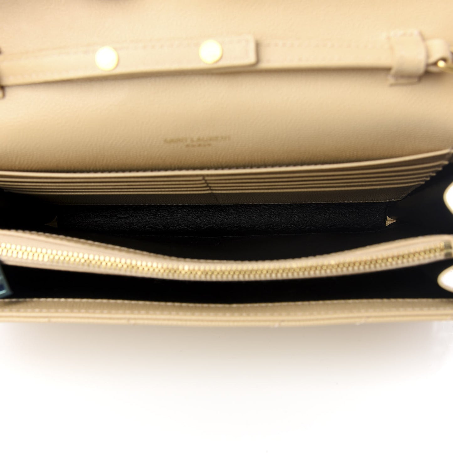 Grain De Poudre Matelasse Chevron Monogram Chain Wallet Nude Powder