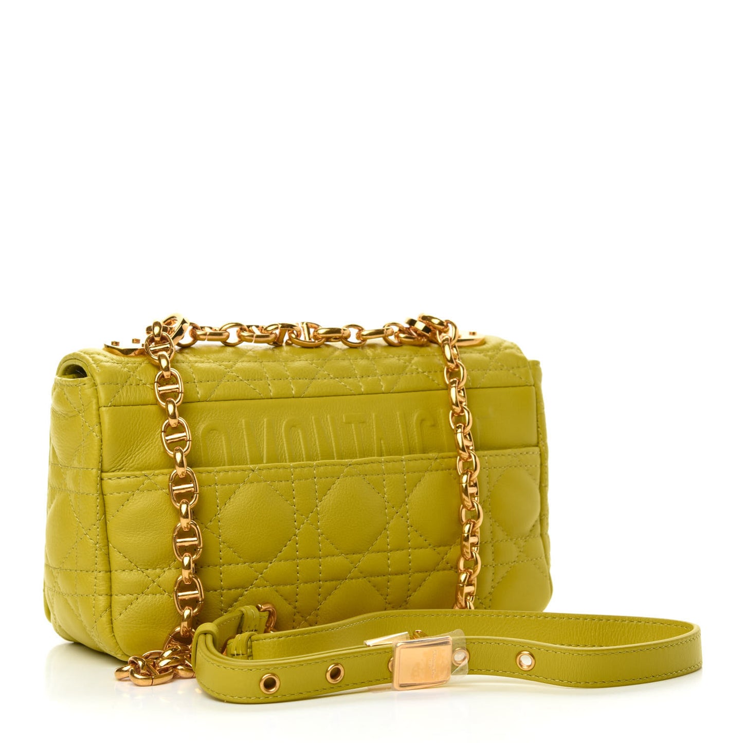 Calfskin Cannage Small Caro Bag Lime