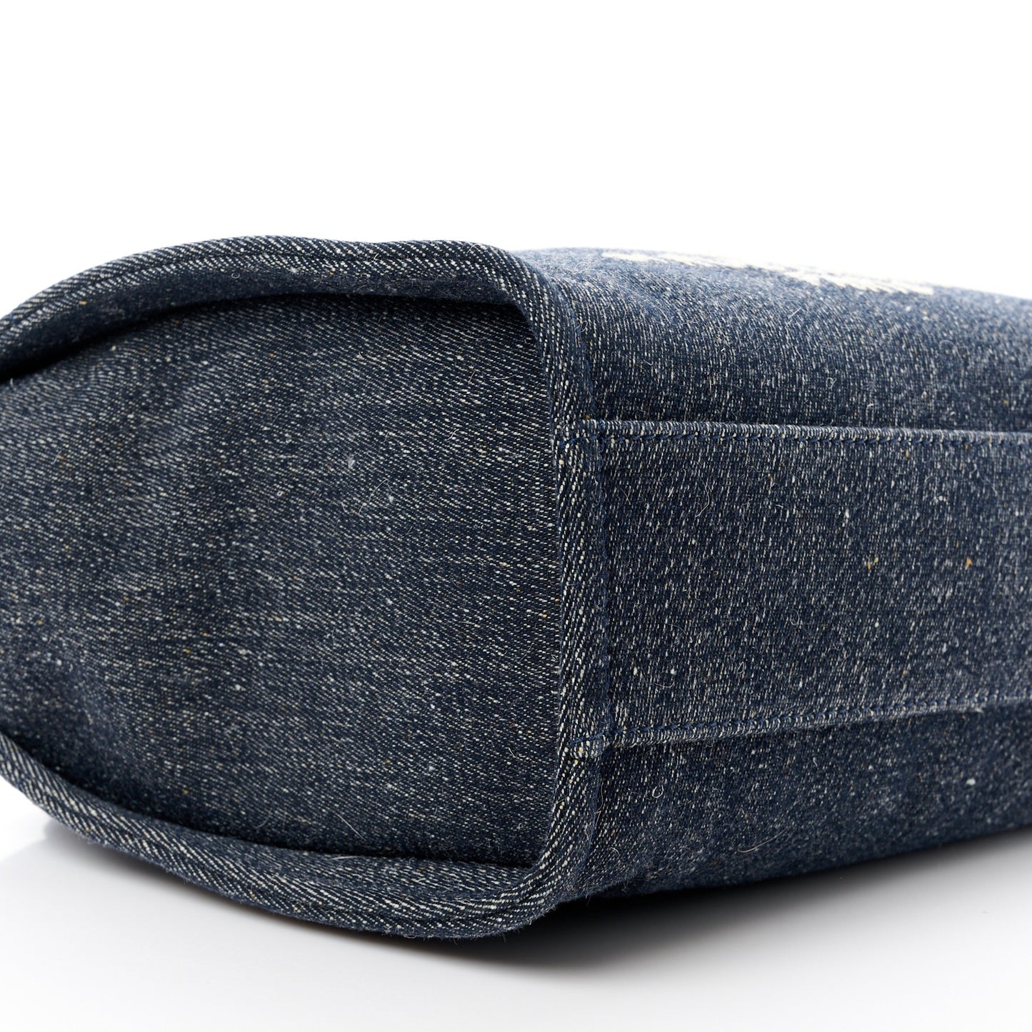 Denim Small Deauville Tote Dark Blue White