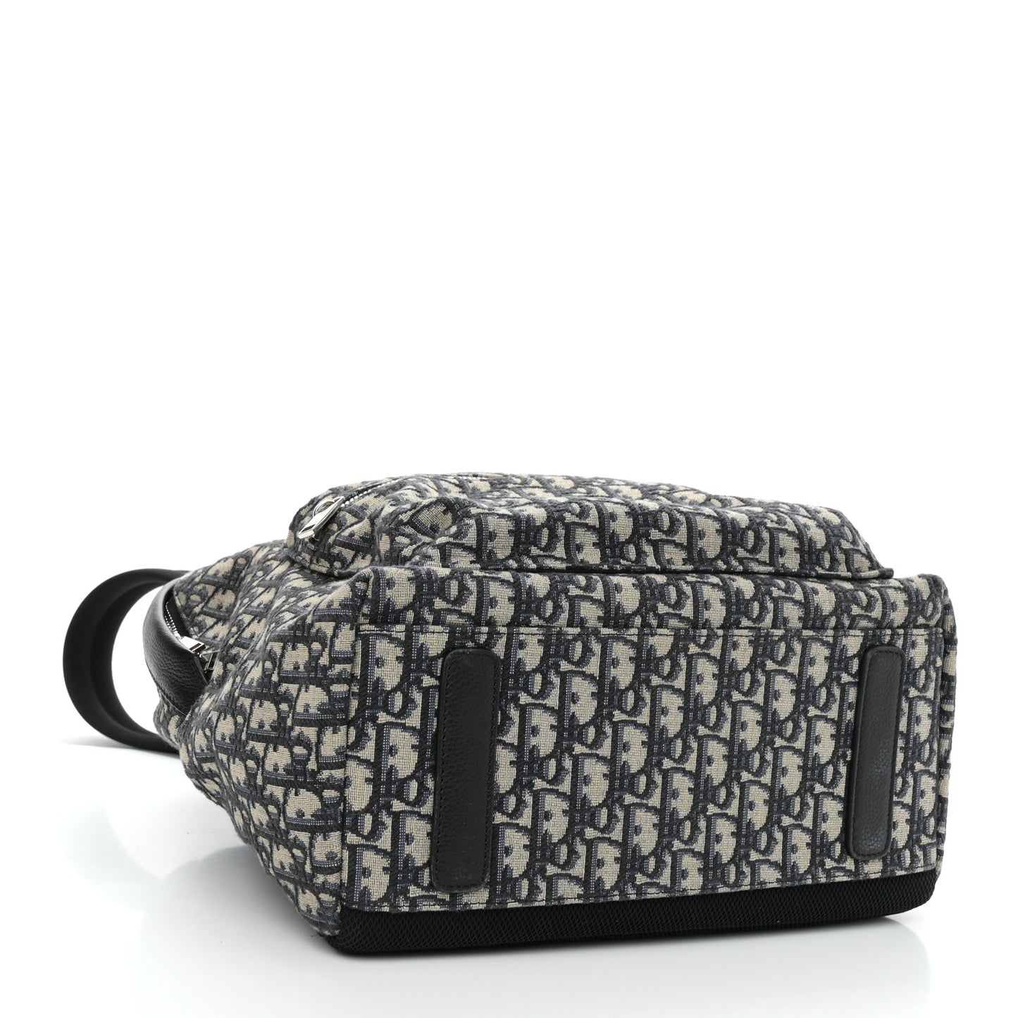 Oblique Calfskin Rider Backpack Beige Black