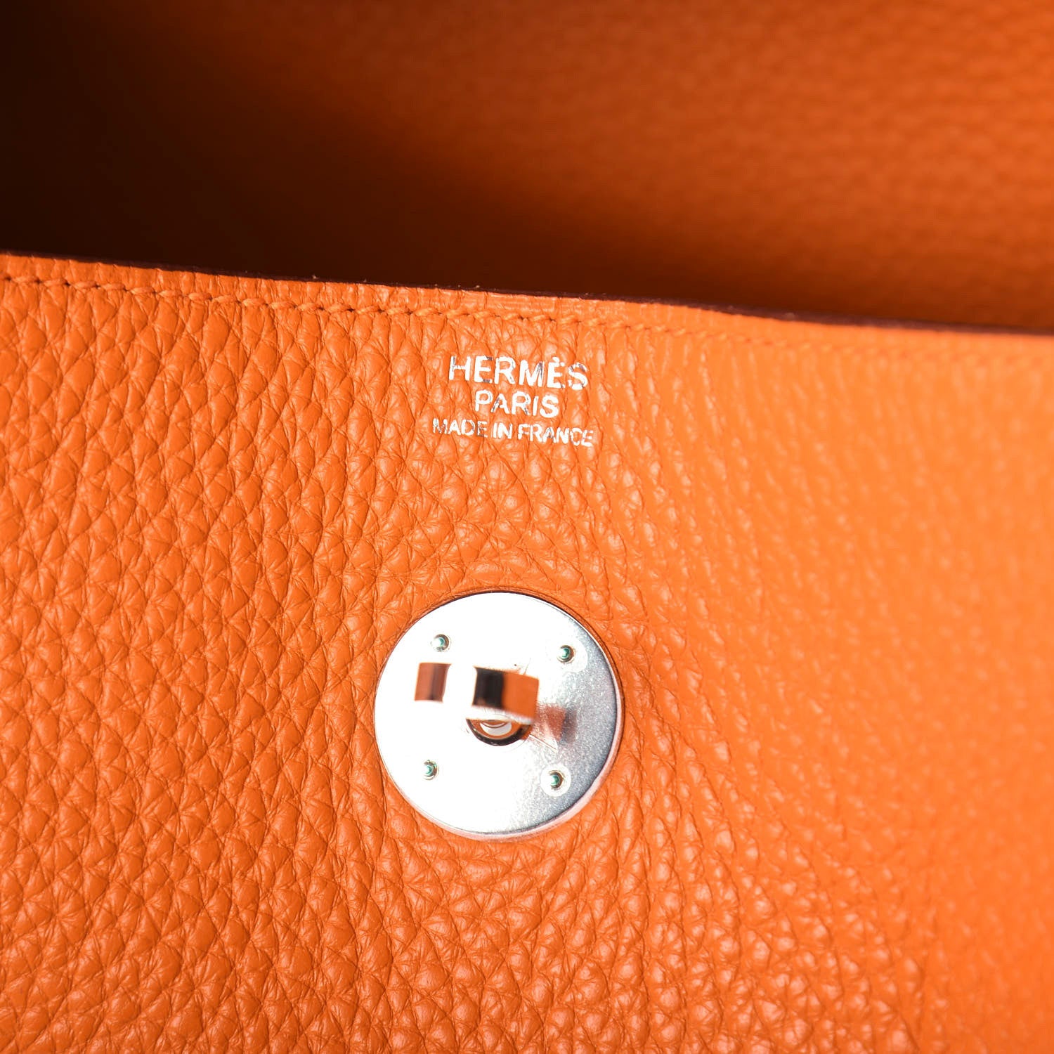 Hermes Taurillon Clemence Lindy 30 Orange 5 of 9