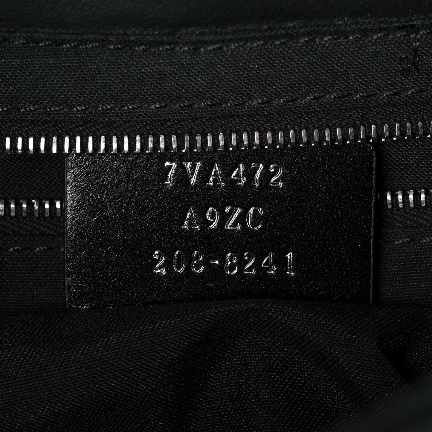 Vitello Grace FF Gradient Embossed Belt Baguette Bag Black