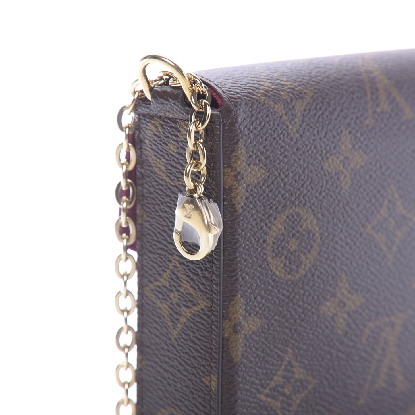 Monogram Pochette Felicie Chain Wallet Fuchsia