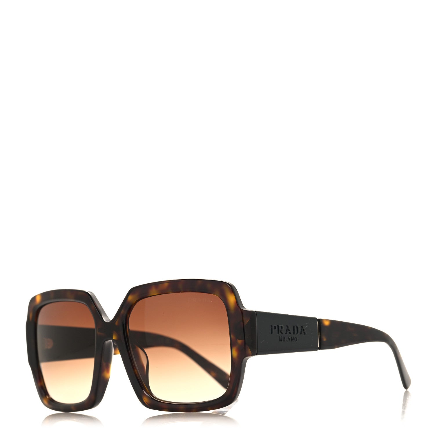 Prada Oversized Monochrome Sunglasses SPR 21X Black Tortoise 1 of 7
