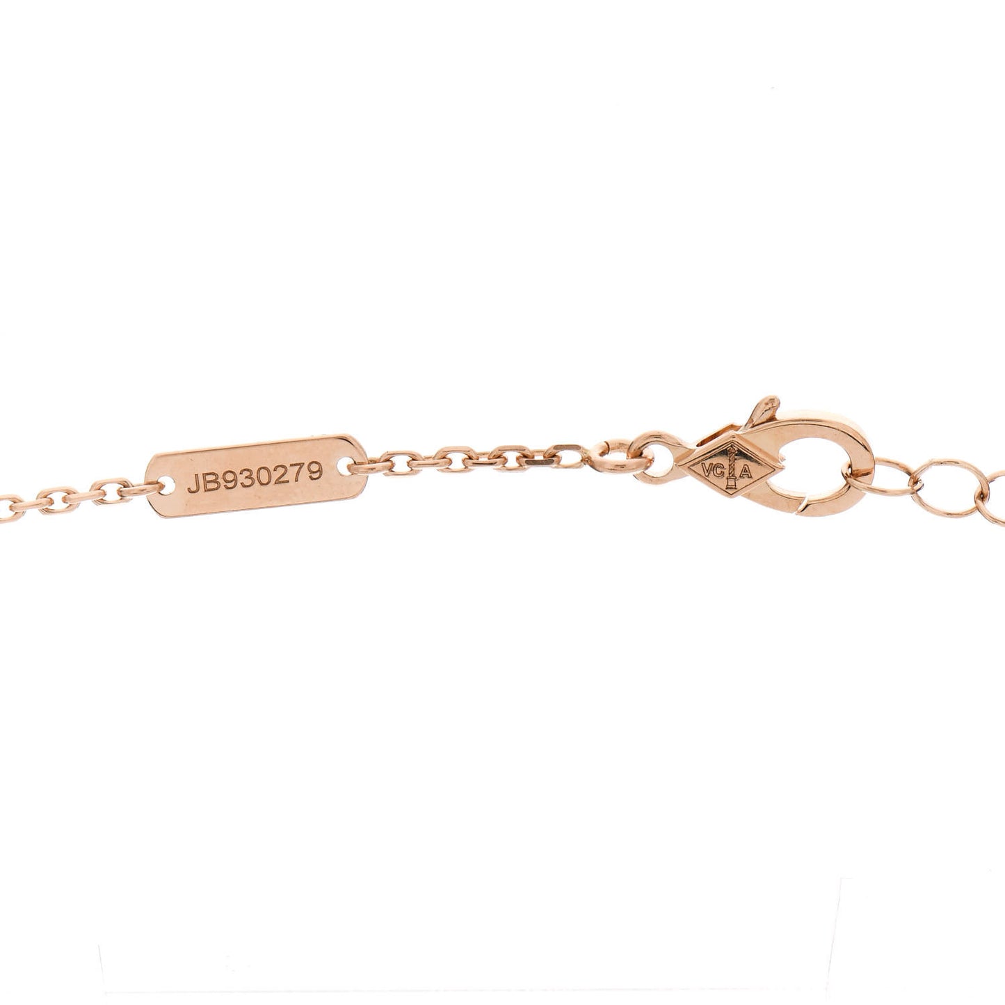 18K Rose Gold Gray Mother of Pearl Vintage Alhambra Pendant Necklace