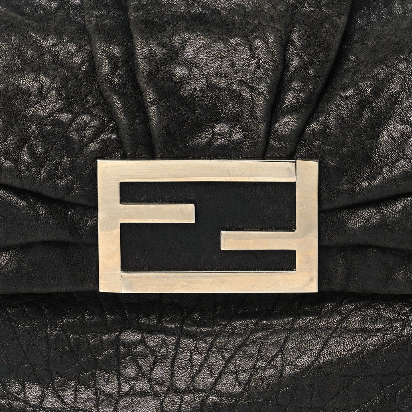 Crinkled Lambskin Mia Shoulder Flap Black