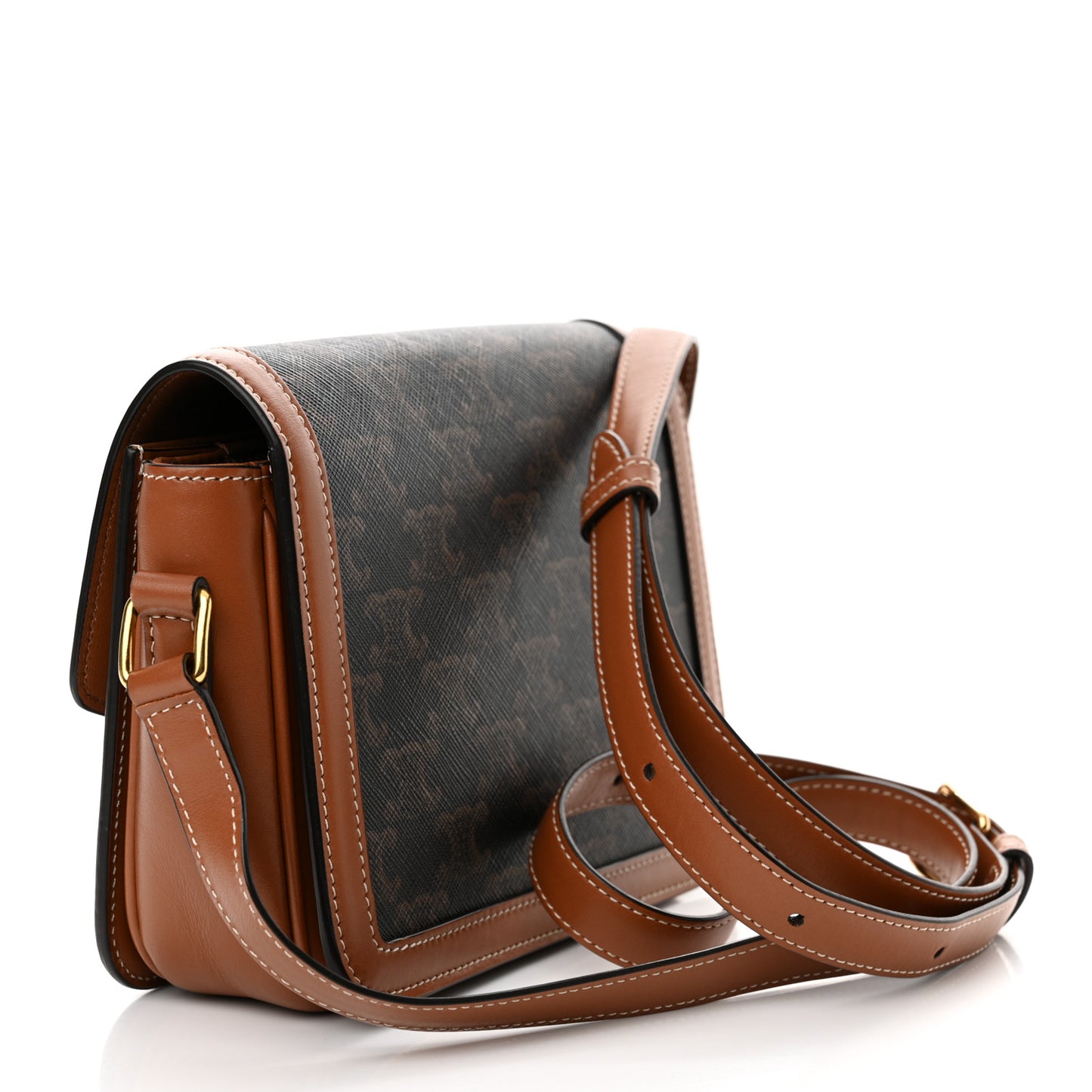 Calfskin Triomphe Canvas Teen Triomphe Bag Tan
