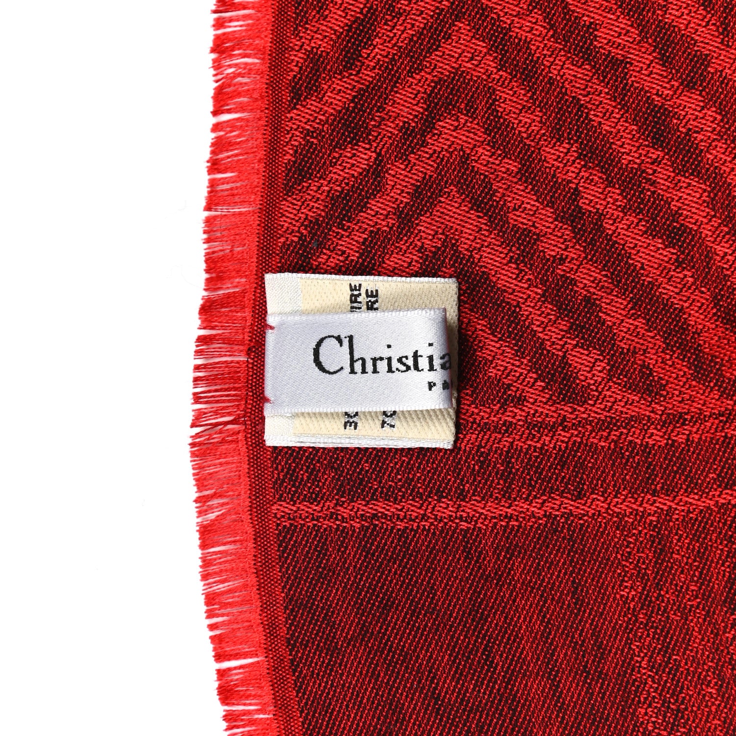Christian Dior Cashmere Wool Scarf Red 3 of 3