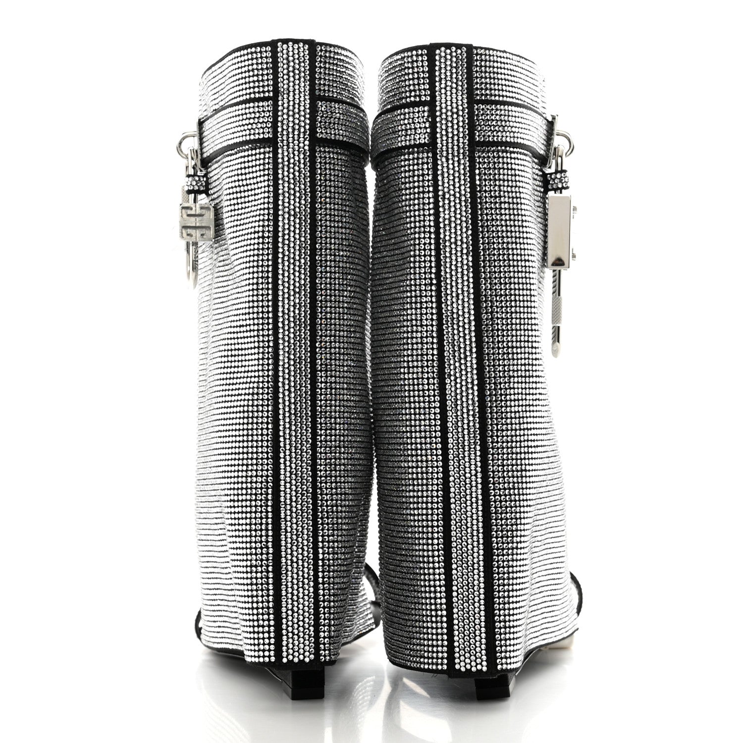Givenchy Strass Shark Lock Sandals 38 Silvery 5 of 8