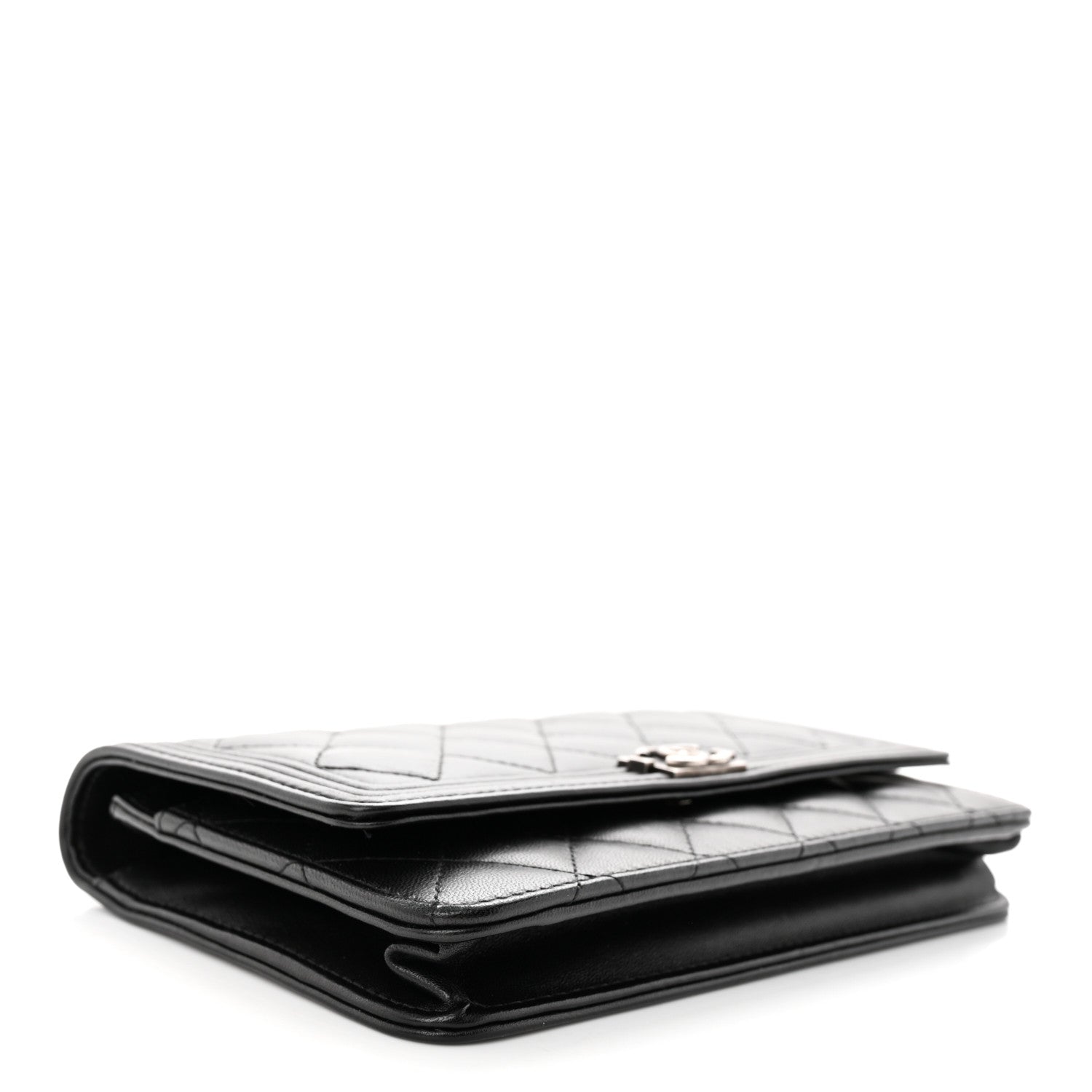 Chanel Lambskin Quilted Boy Wallet On Chain WOC Black 4 of 12