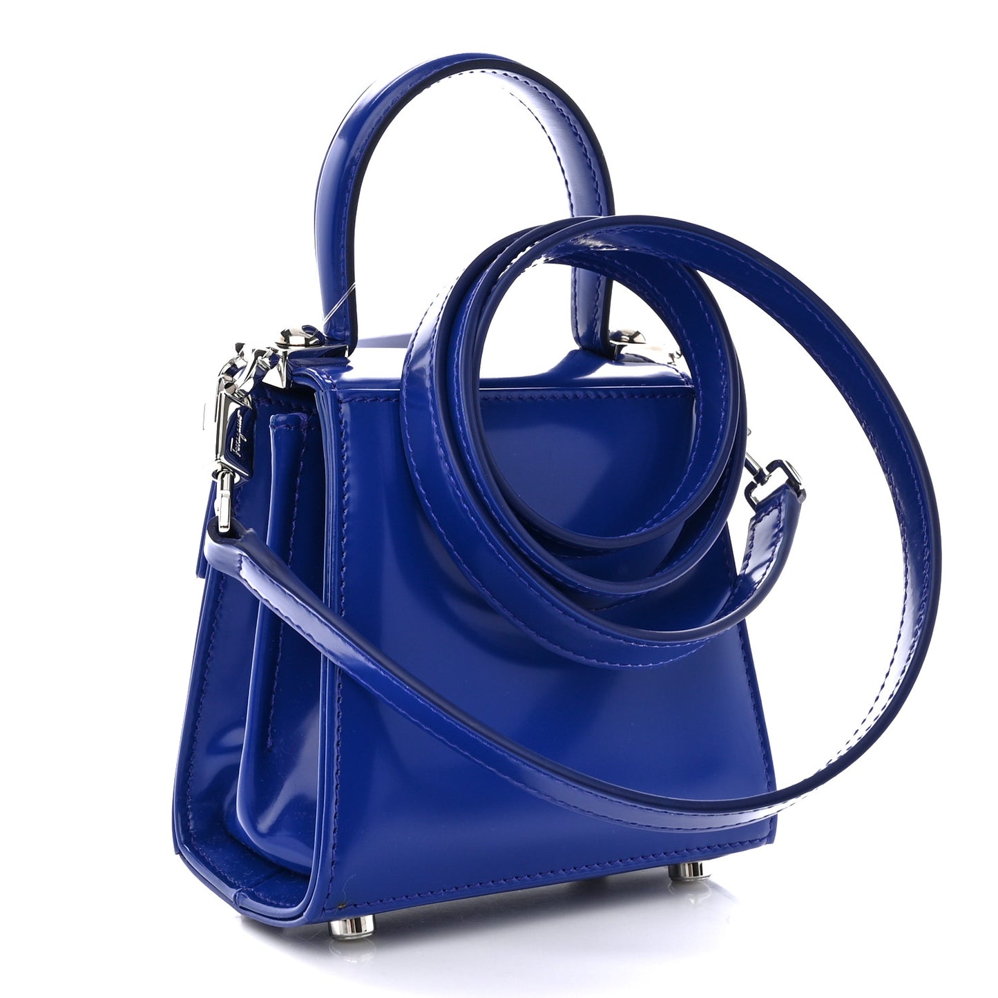 Brushed Calfskin Micro Iconic Top Handle Bag Lapis Lazuli