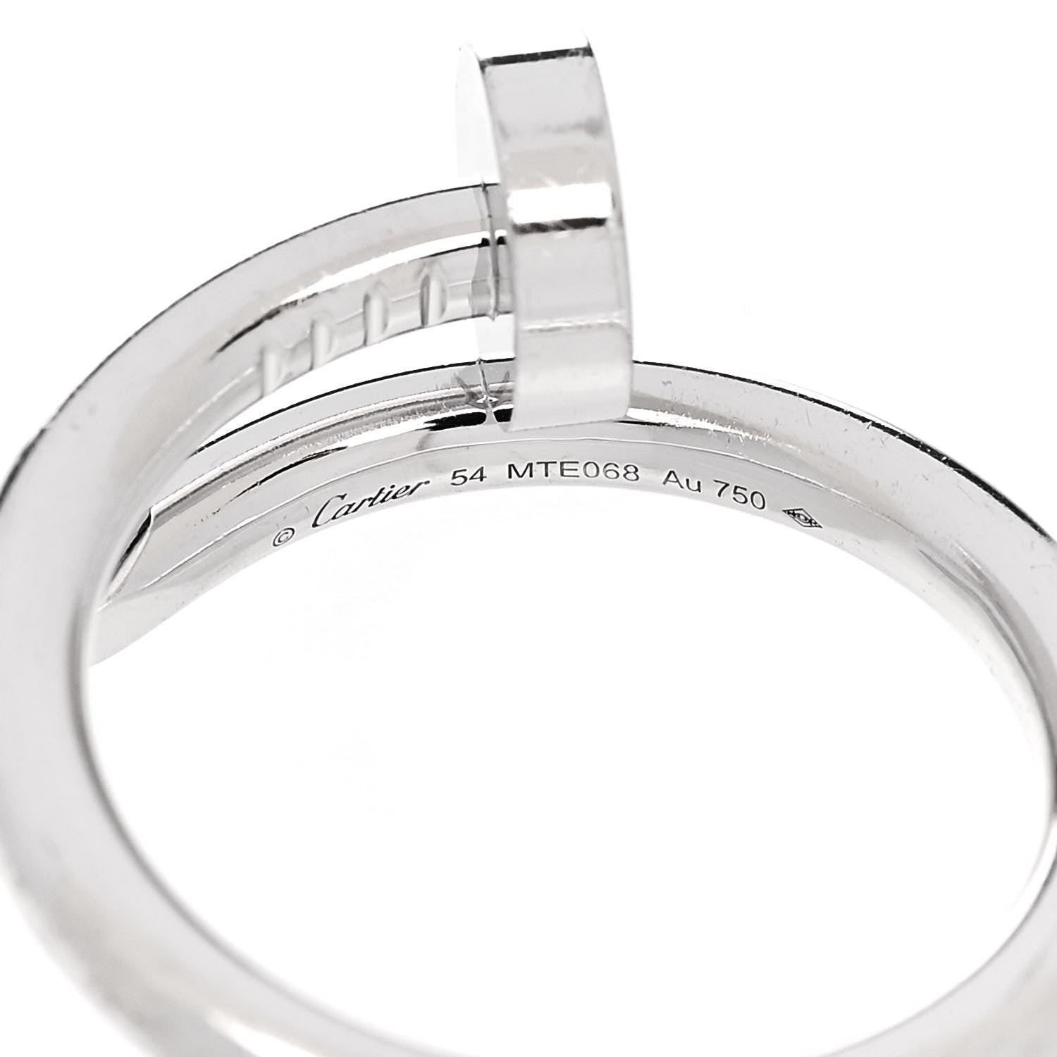 Cartier 18K White Gold Juste Un Clou Ring 54 7 5 of 6