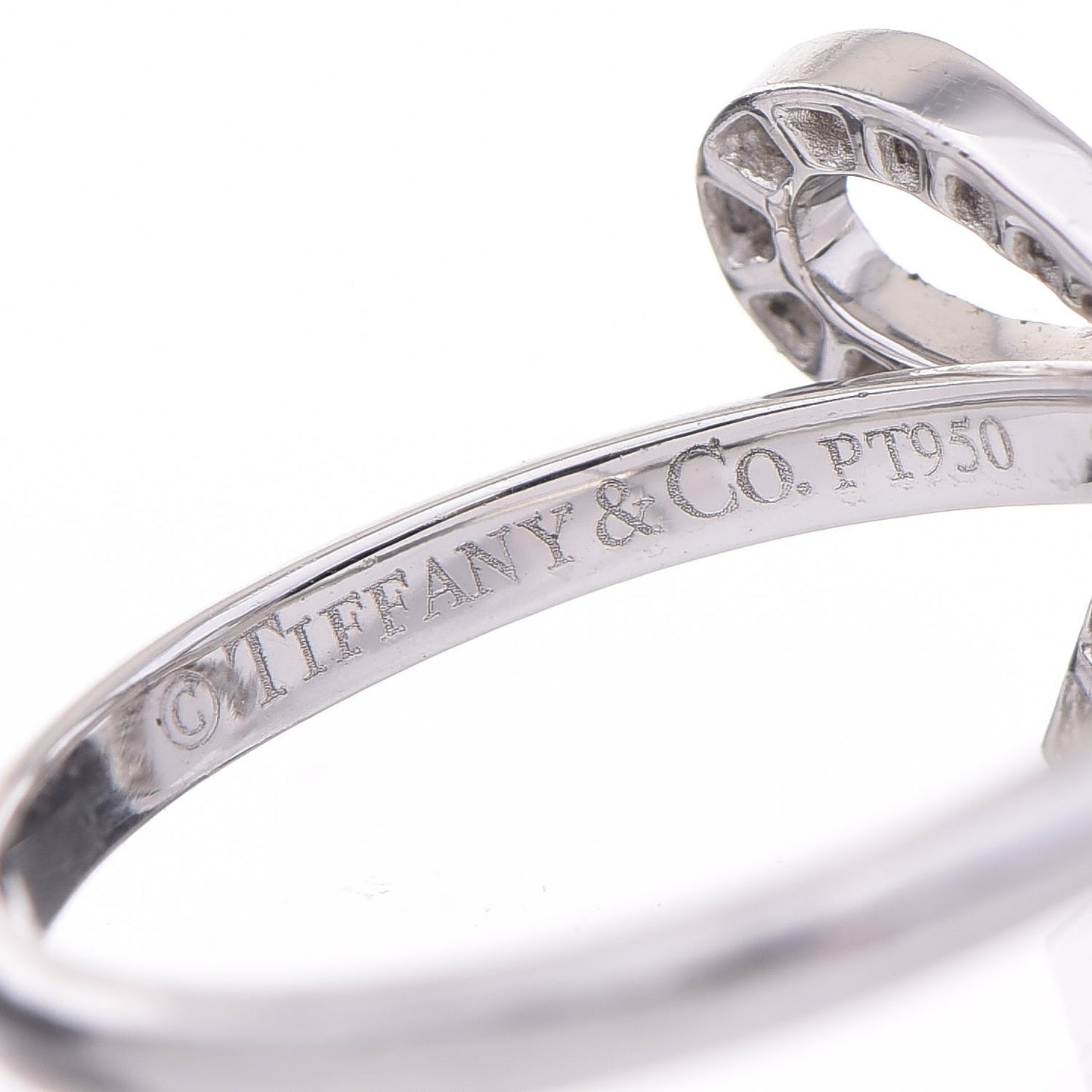 Platinum Diamond Bow Ring 49.5 5