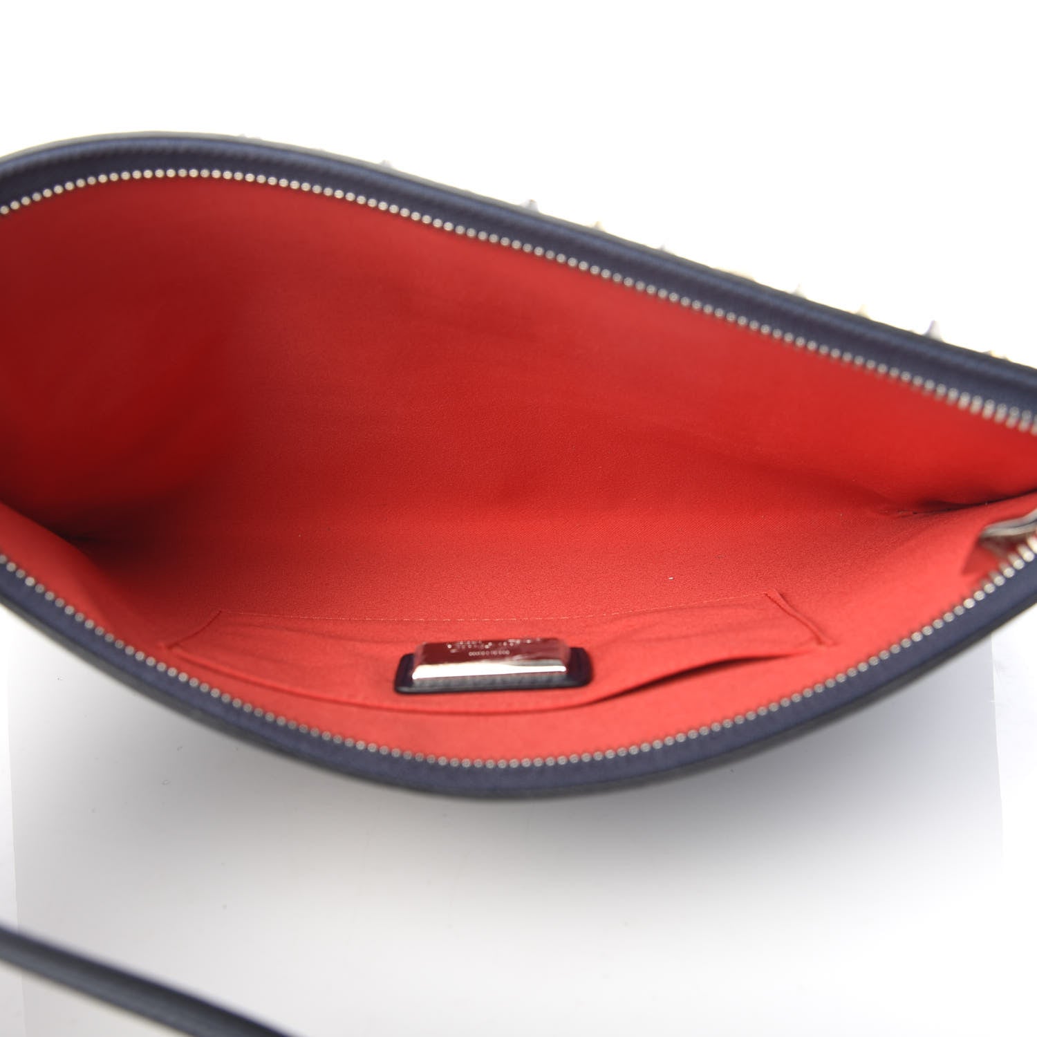 Christian Louboutin Calfskin Star Studded Loubiclutch Crossbody Clutch Navy 5 of 12