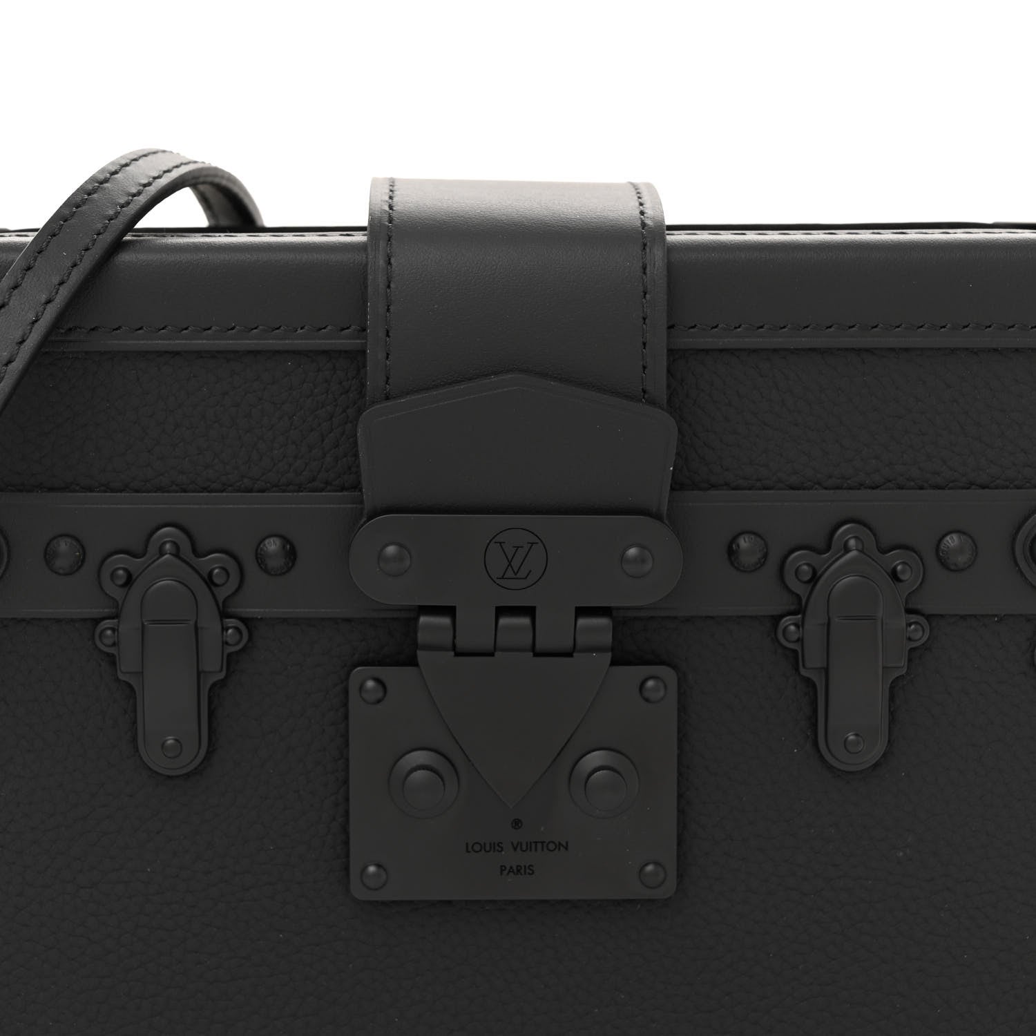 Louis Vuitton Calfskin Petite Malle Black 7 of 10