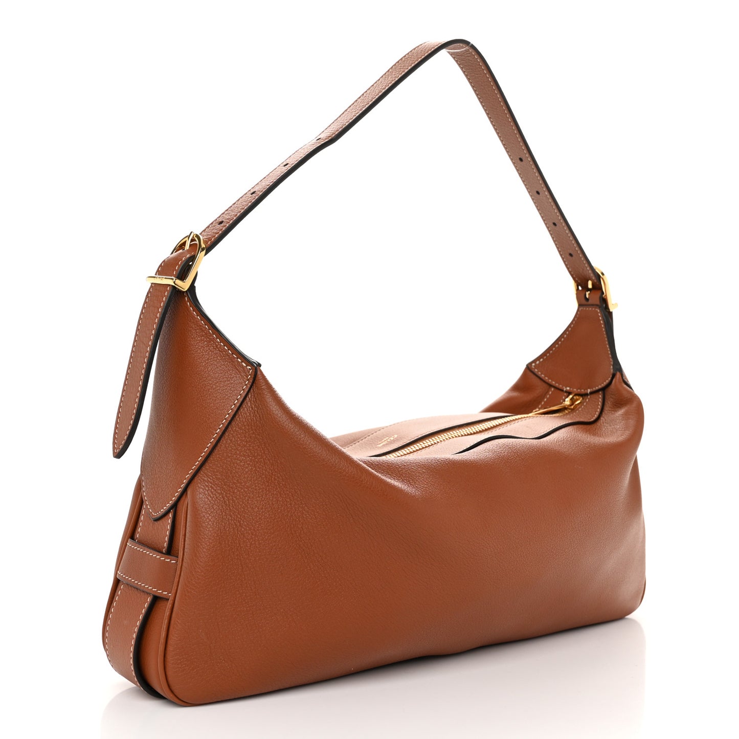 Supple Calfskin Medium Romy Shoulder Bag Tan
