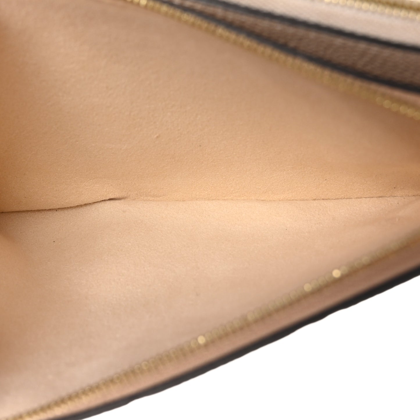 Empreinte Double Zip Pochette Beige Rose Creme