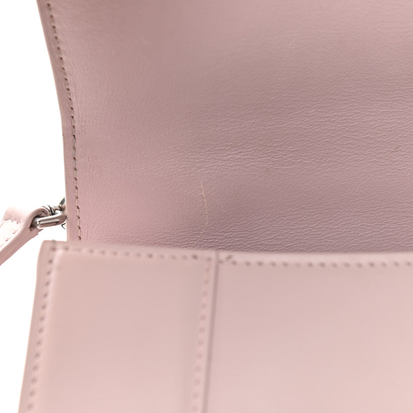 Shiny Box Calfskin Small Hourglass Top Handle Bag Light Rose