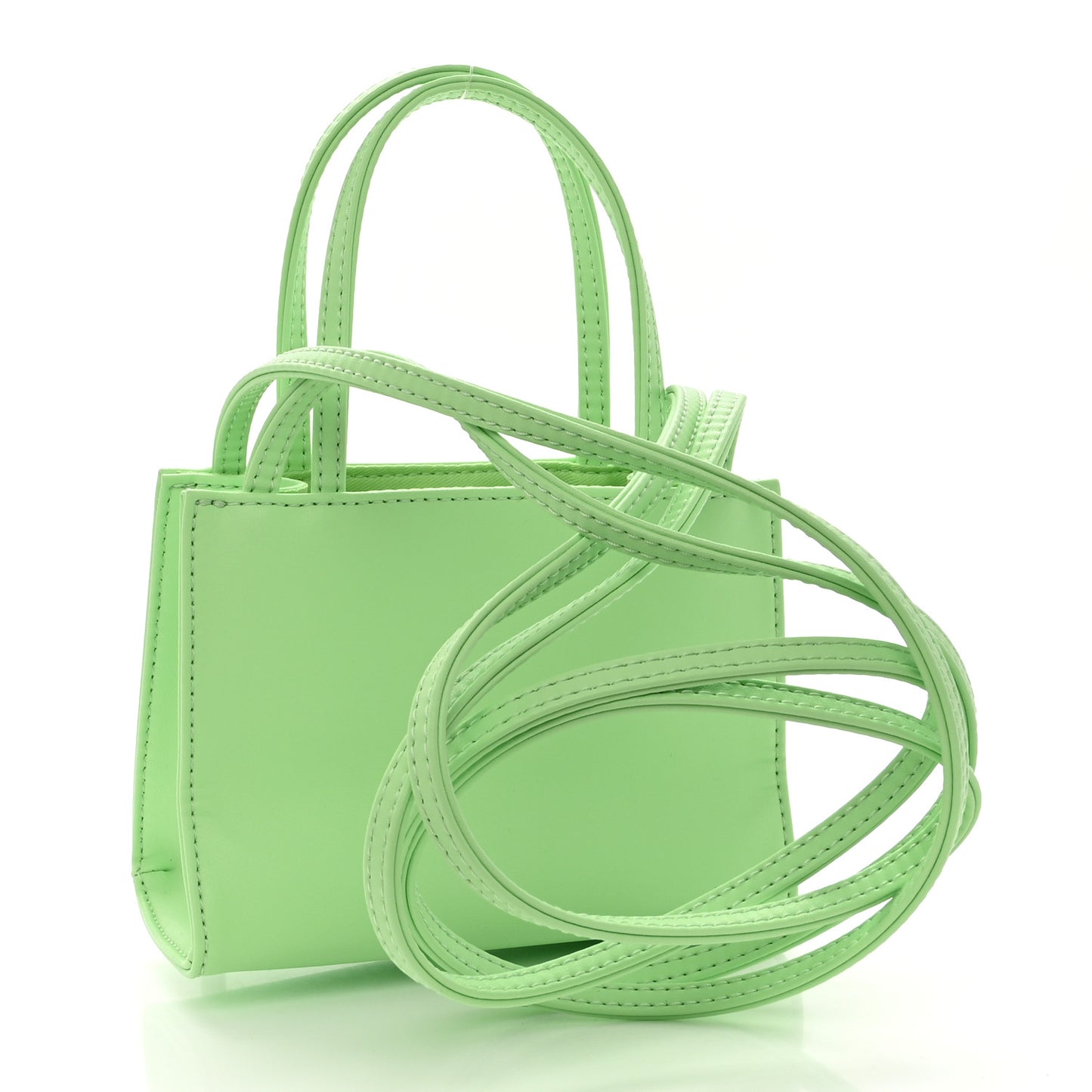 Vegan Leather Small Shopping Bag Double Mint