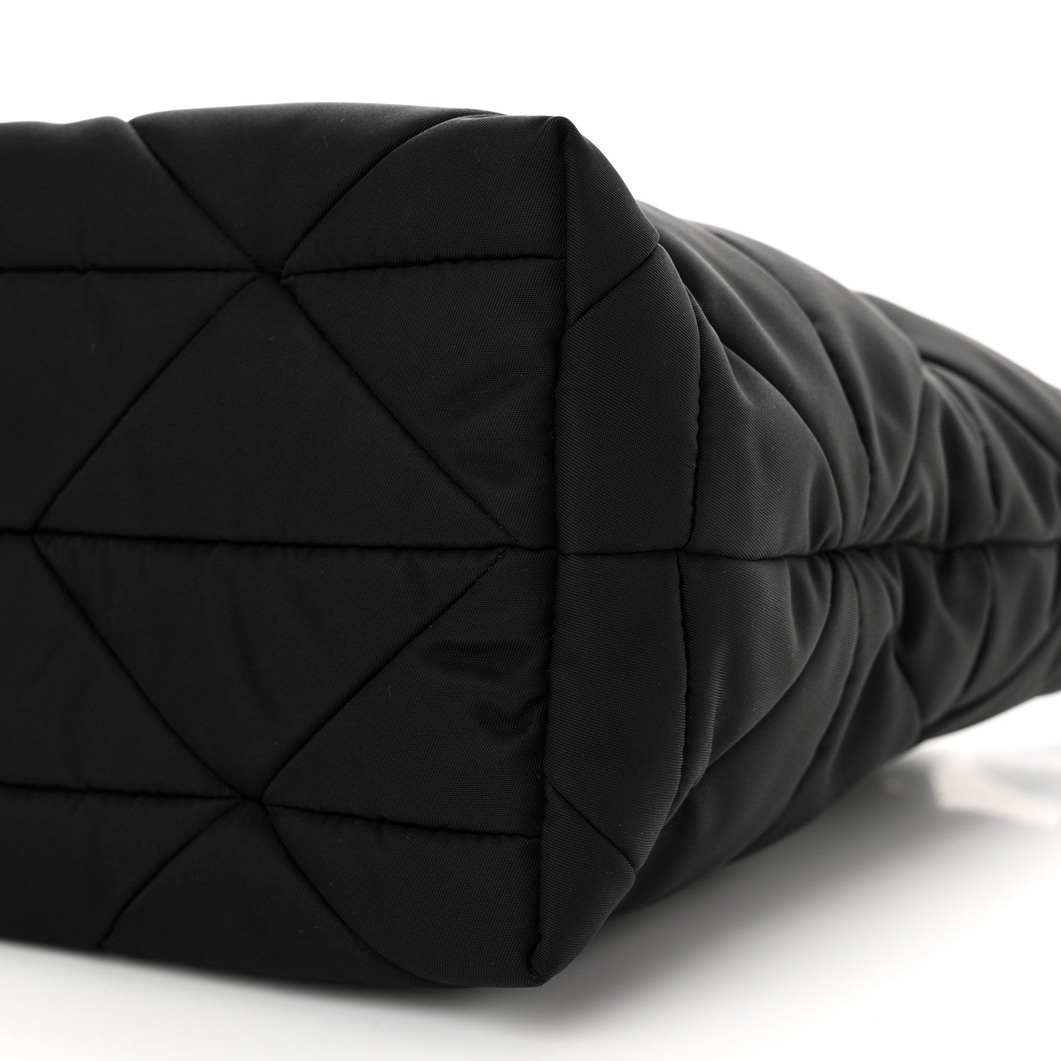 Prada Re-Nylon Nappa Triangle Quilted Padded Double Handled Zip Pocket Tote Black 10 of 10