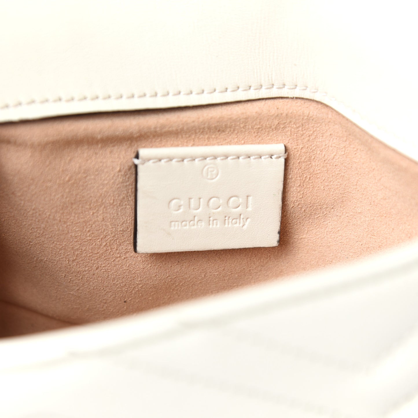Calfskin Matelasse Super Mini GG Marmont Shoulder Bag White