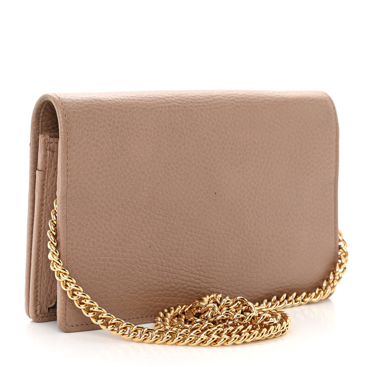 Calfskin Mini GG Marmont Chain Wallet Porcelain Rose