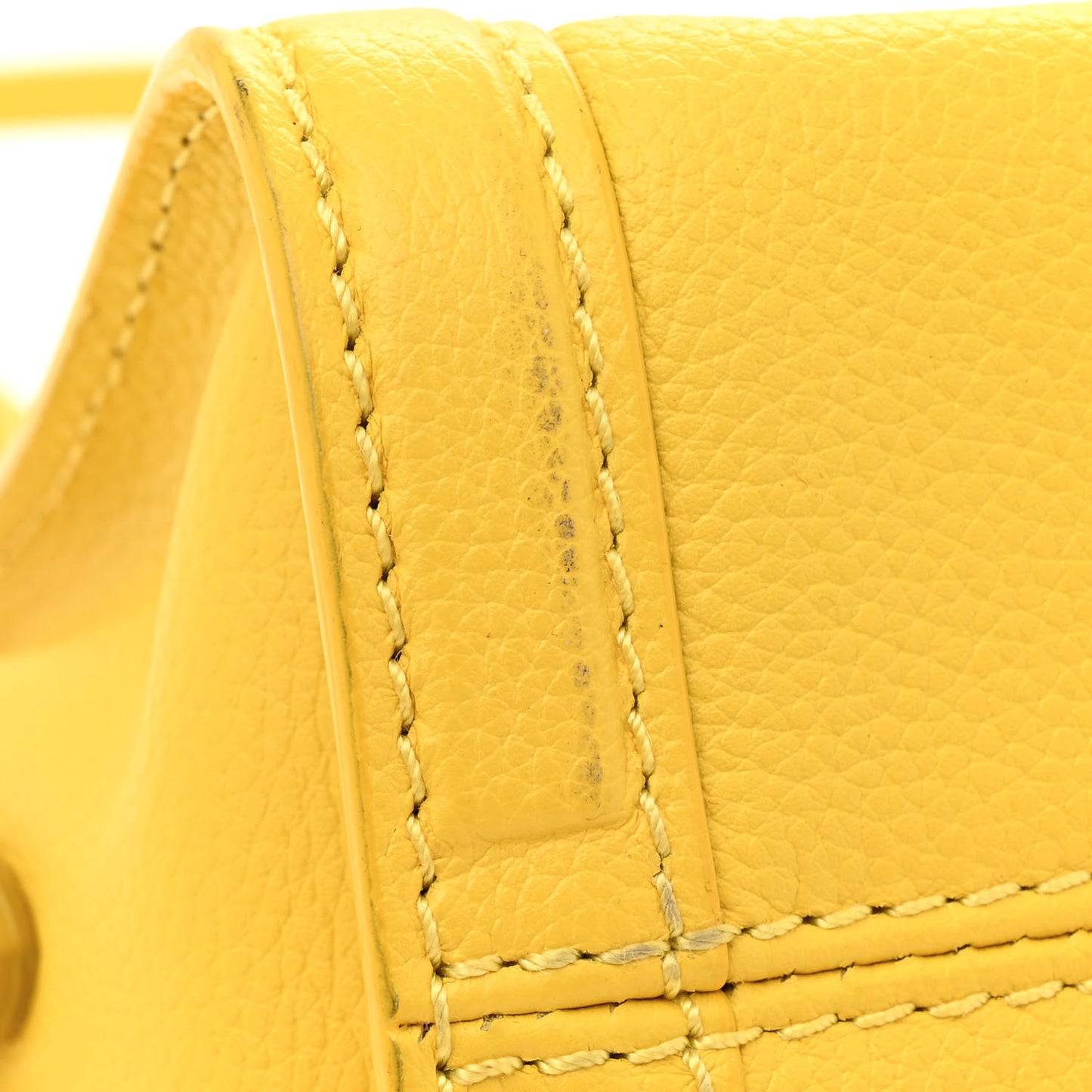 Pebbled Calfskin Mini Skull Padlock Zip Around Tote Yellow