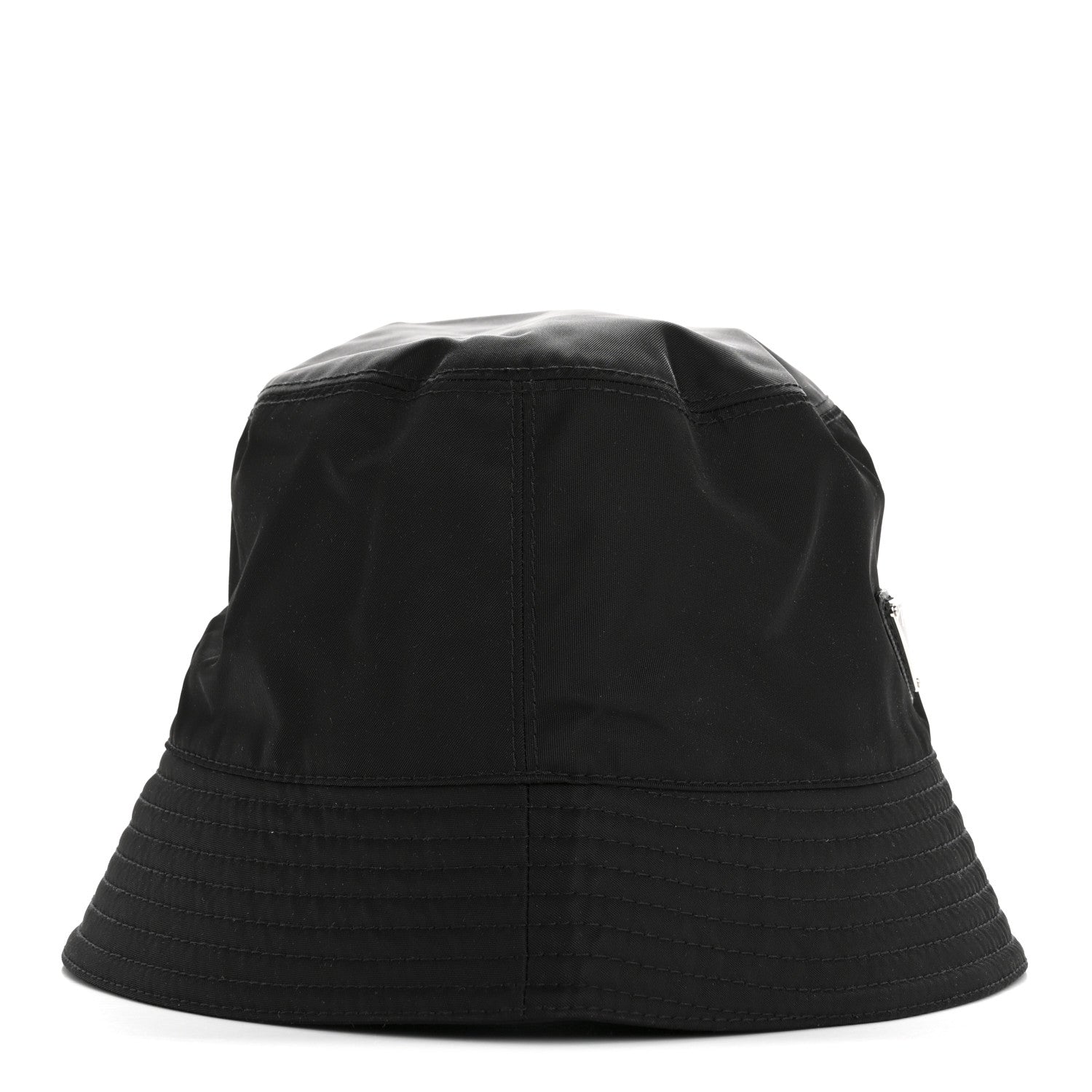 Prada Re-Nylon Metal Triangle Logo Womens Bucket Hat M Black 5 of 8