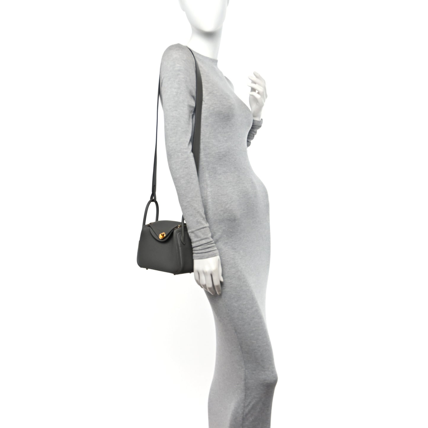 Taurillon Clemence Mini Lindy 20 Gris Meyer