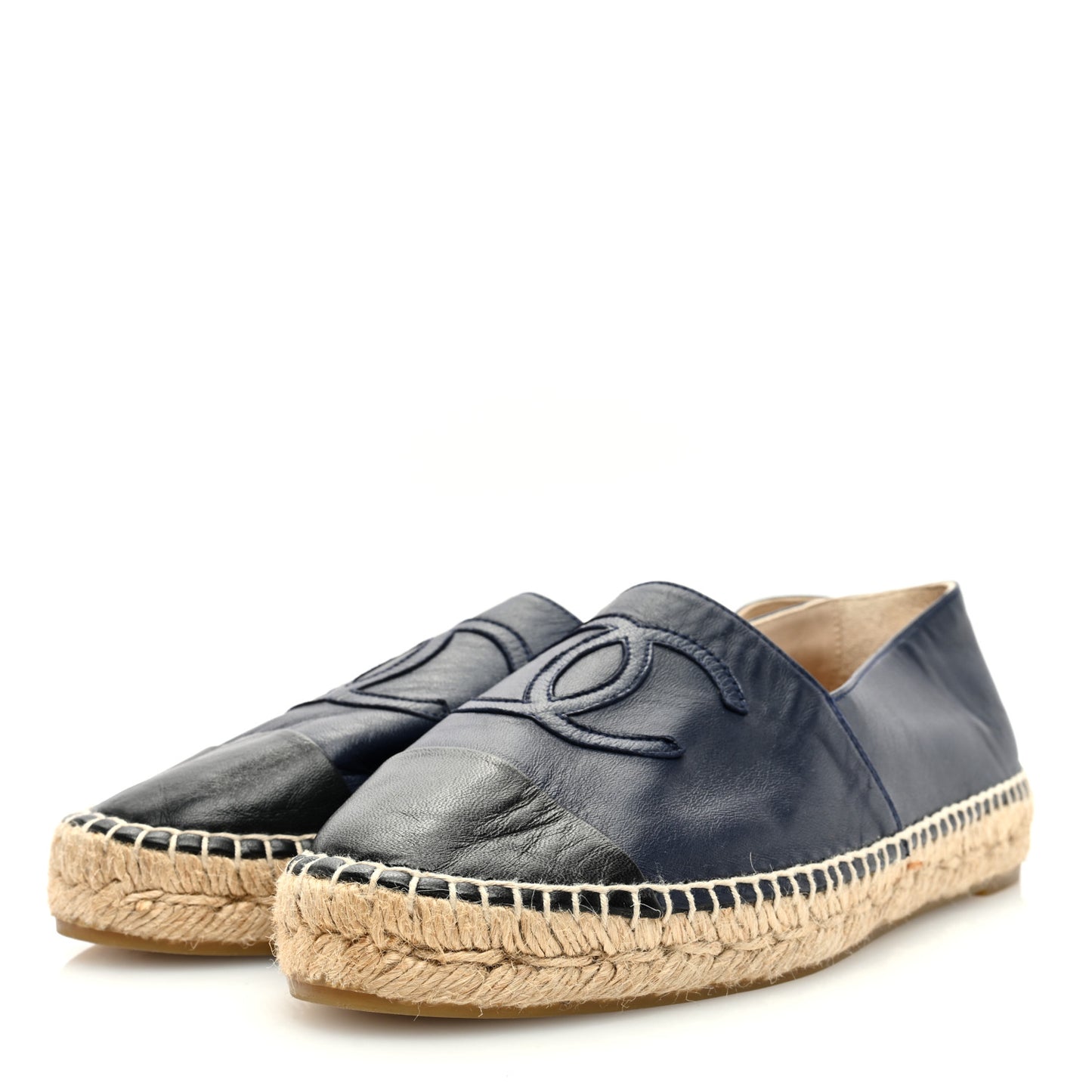 Lambskin CC Espadrilles 40 Navy Black