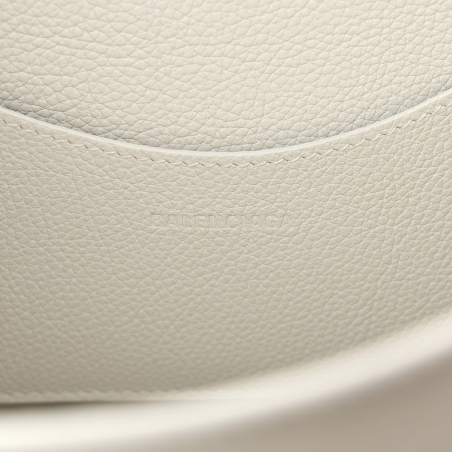 Grained Calfskin Neo Classic Silver Hardware S City Chalky White