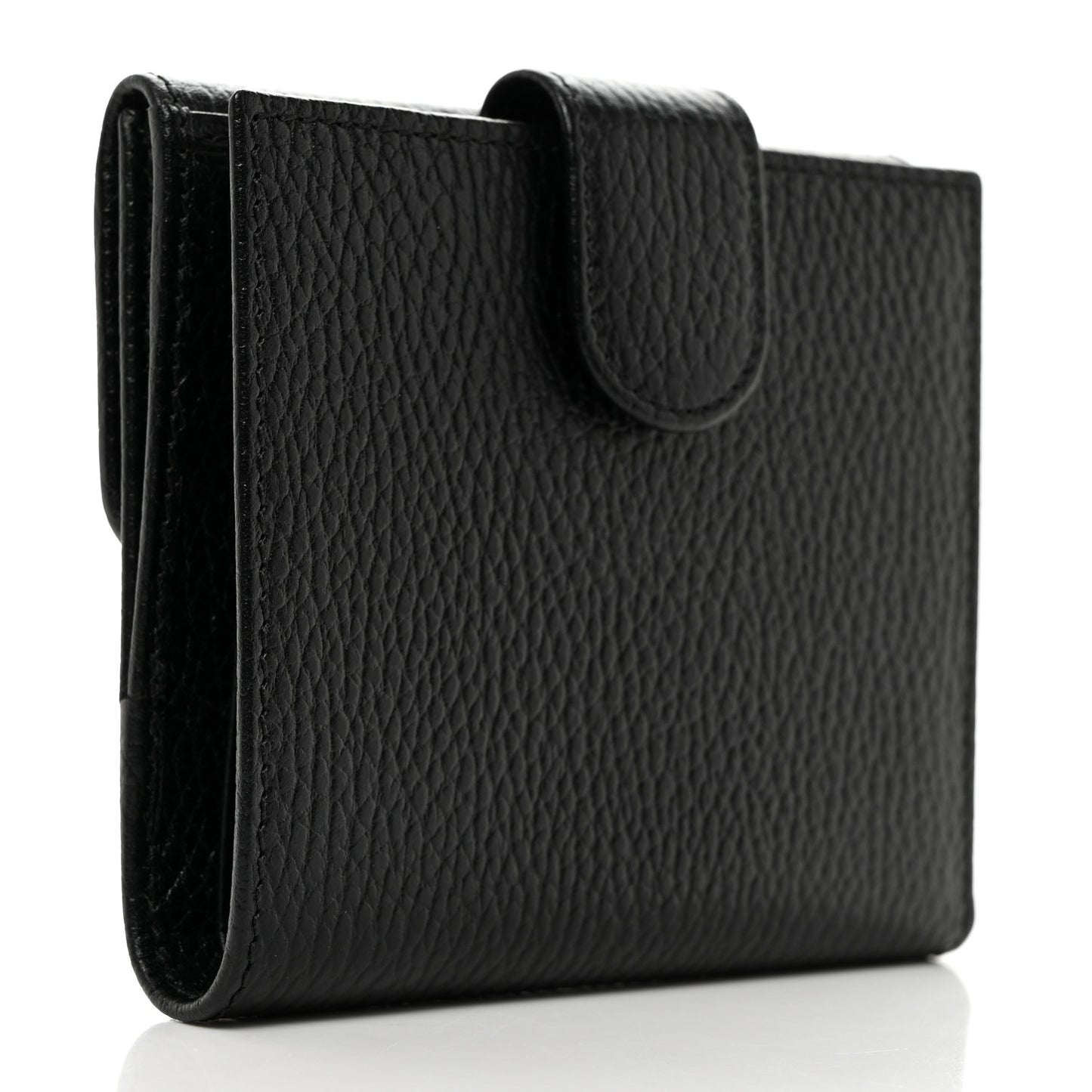 Dollar Calfskin Interlocking G French Wallet Black