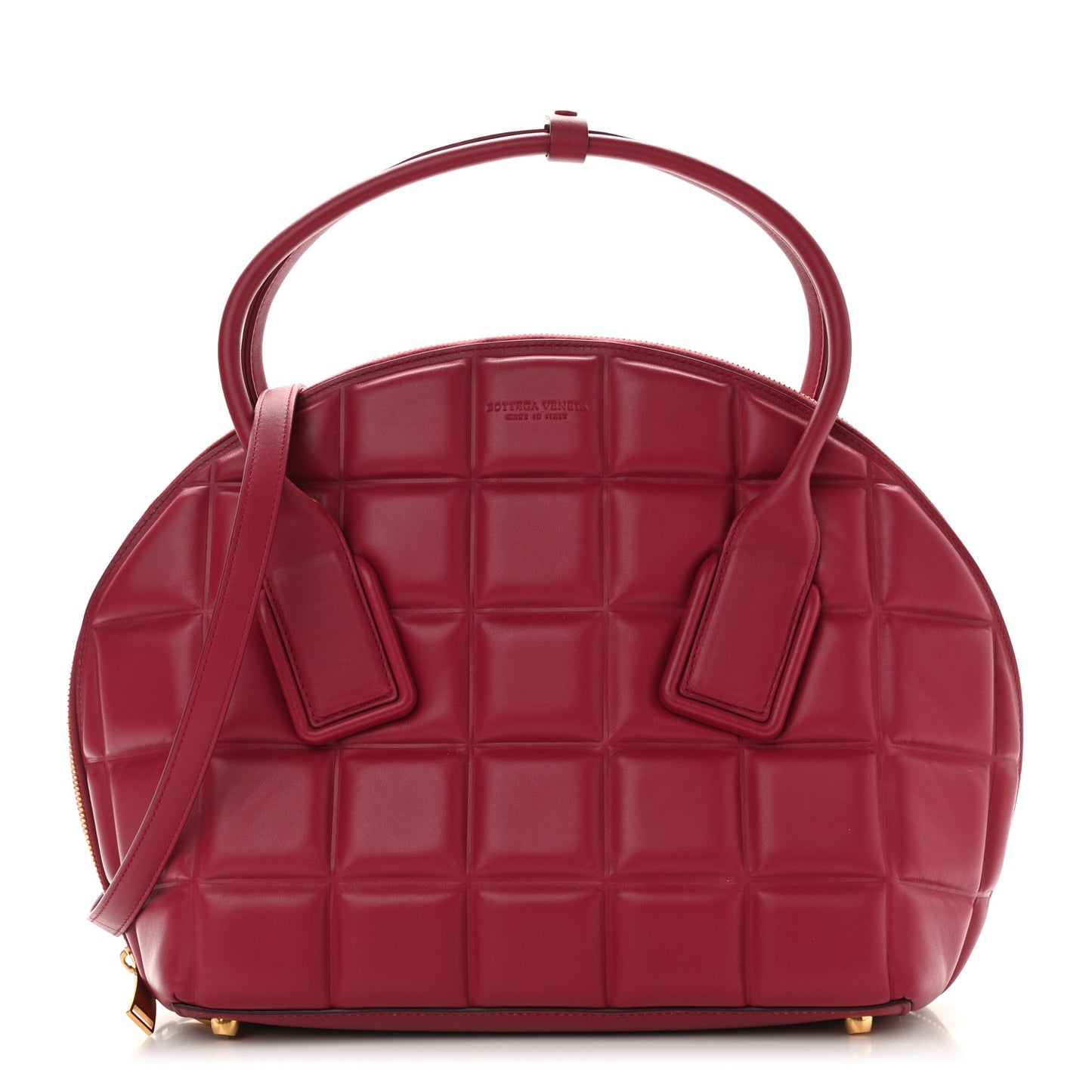 Butter Calfskin Padded Swoop Amaranto