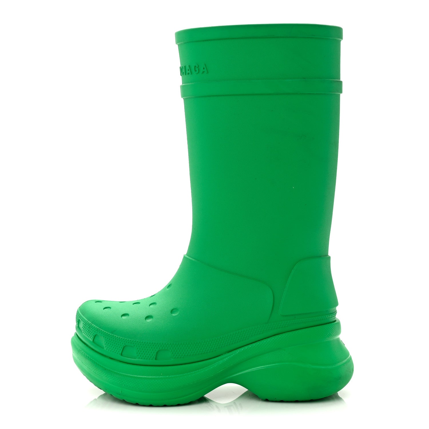 Balenciaga X CROCS Rubber Womens Rain Boots 36 Grass Green 1779841