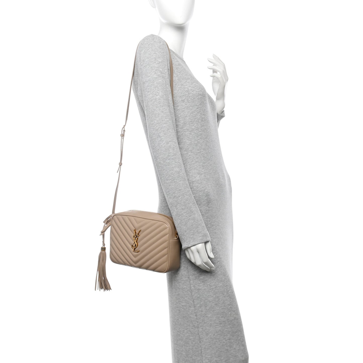 Calfskin Matelasse Monogram Lou Camera Bag Dark Beige