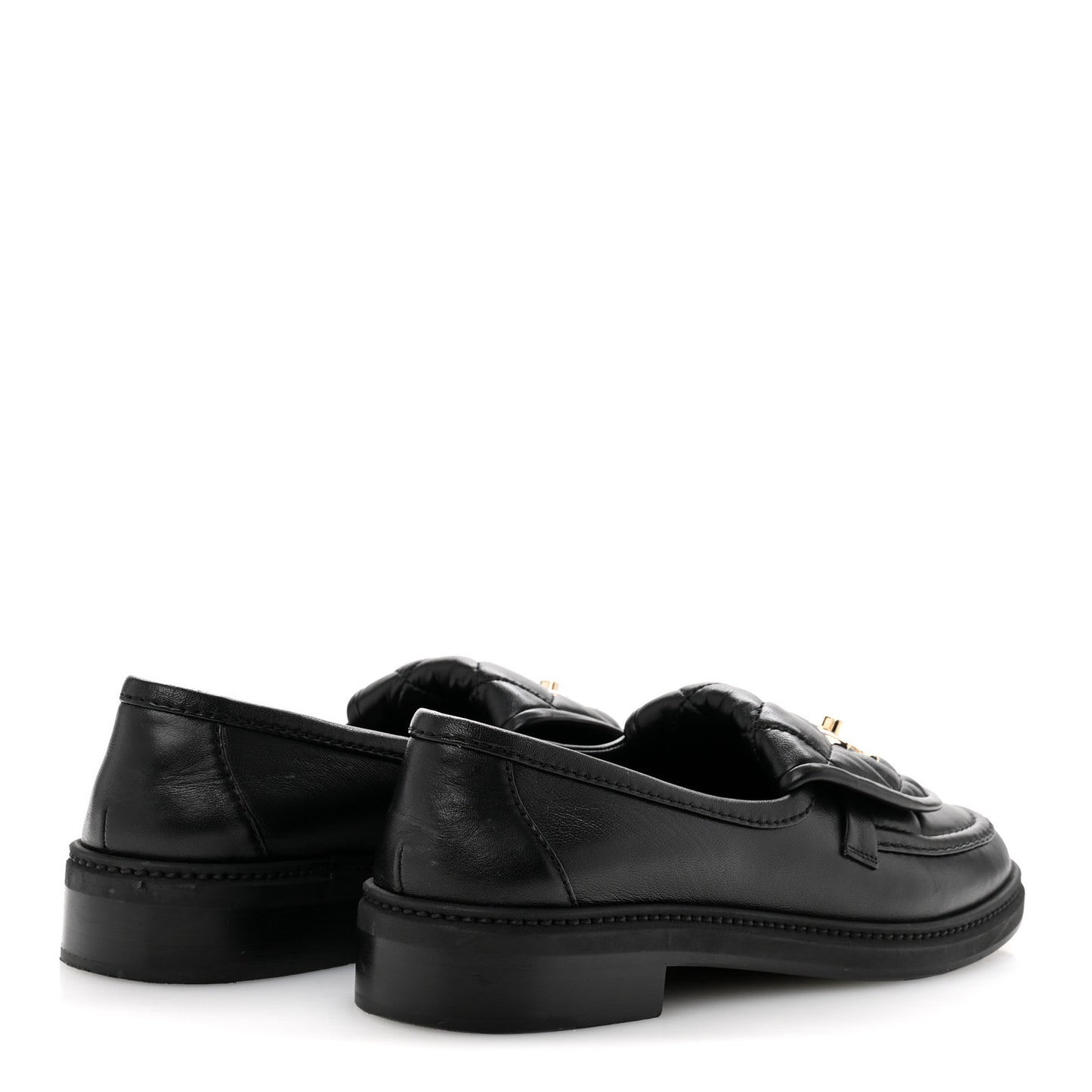 Lambskin Quilted CC Turnlock Loafers 38 Black