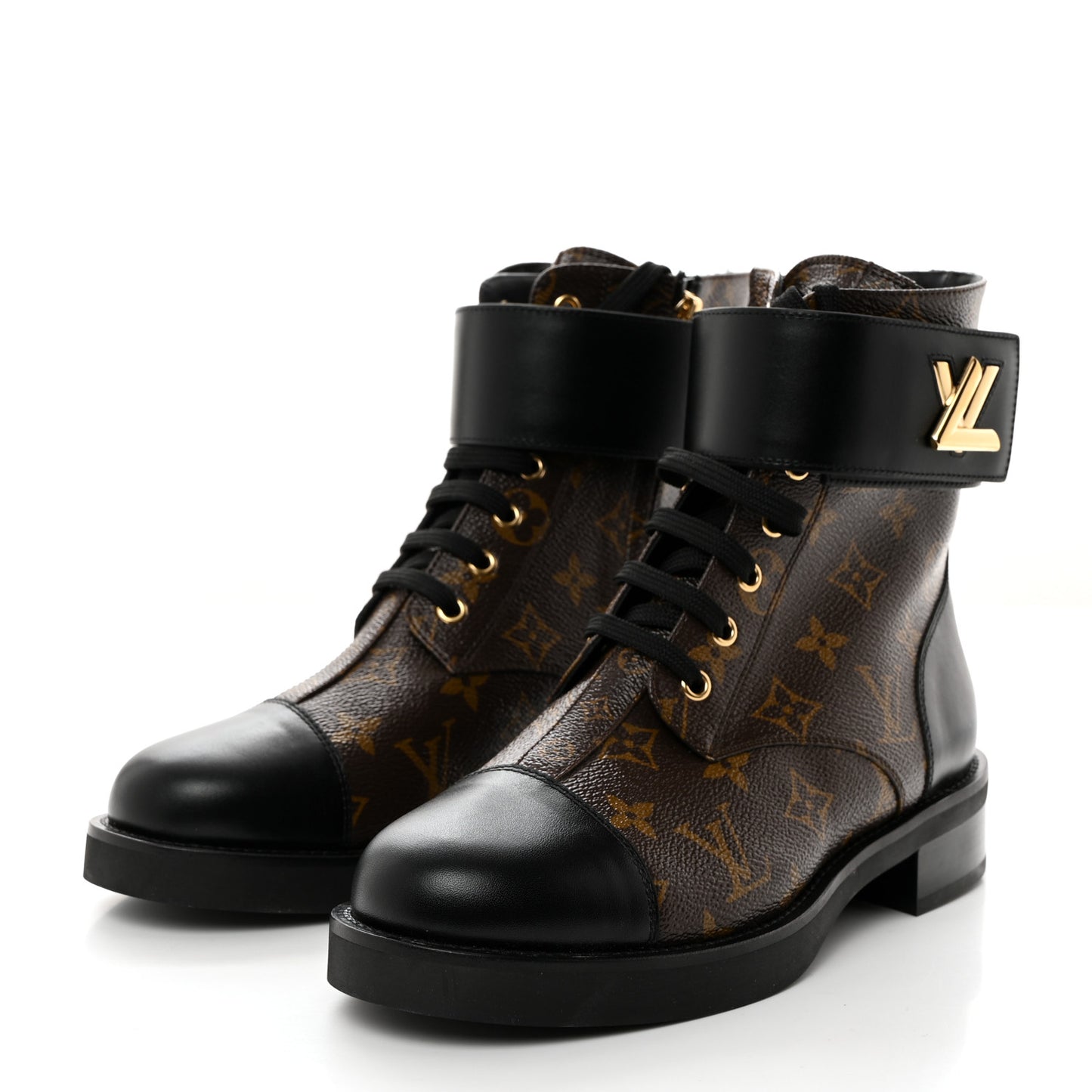 Calfskin Monogram Wonderland Flat Ranger Boots 39 Black