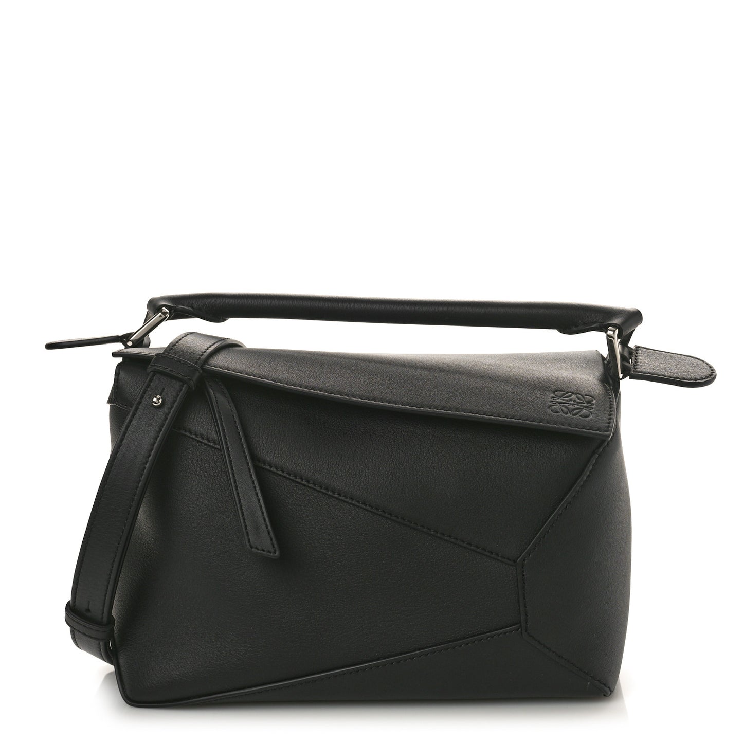 Calfskin Small Puzzle Bag Black