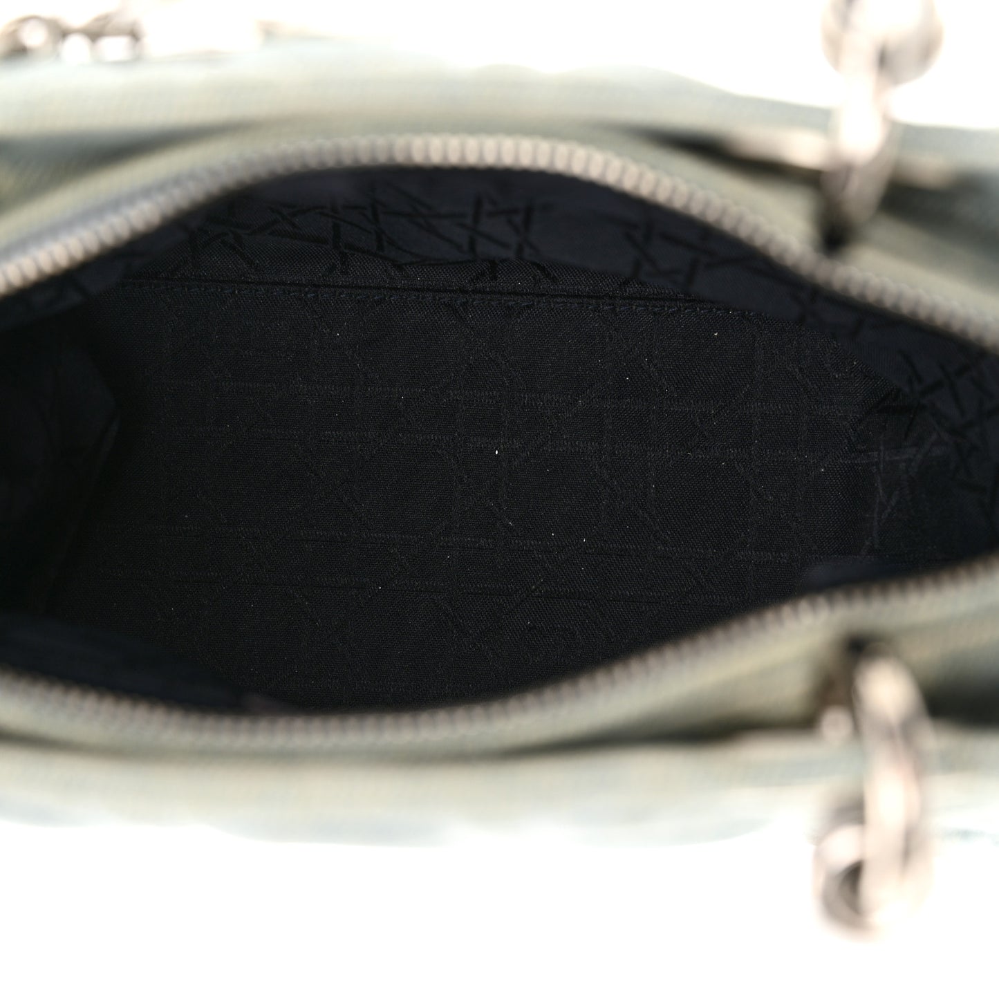 Denim Cannage Medium Lady Dior Light Blue