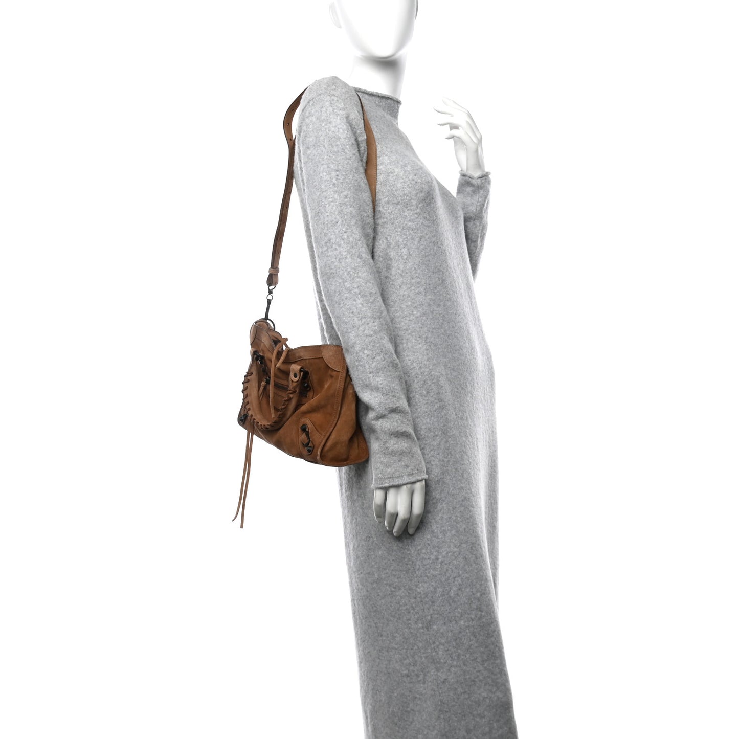 Suede Calfskin Classic Hardware Small Le City Camel
