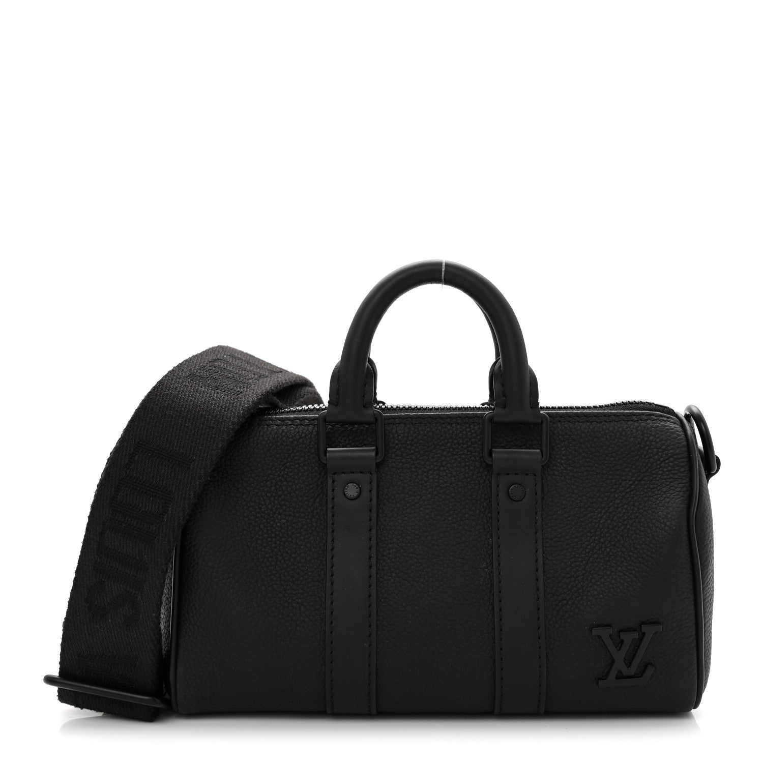 Louis Vuitton Grained Calfskin Aerogram Keepall XS Black 1923378