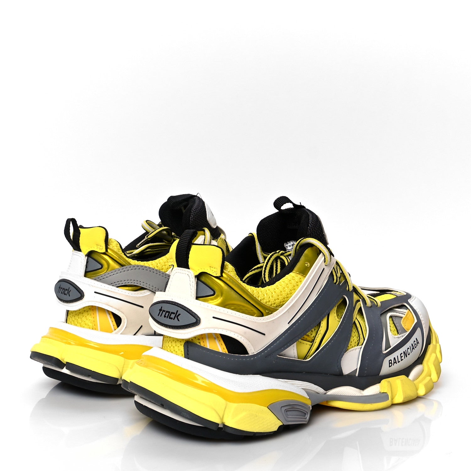 Balenciaga Mesh Nylon Mens Track Sneakers 40 Yellow Black White 4 of 7