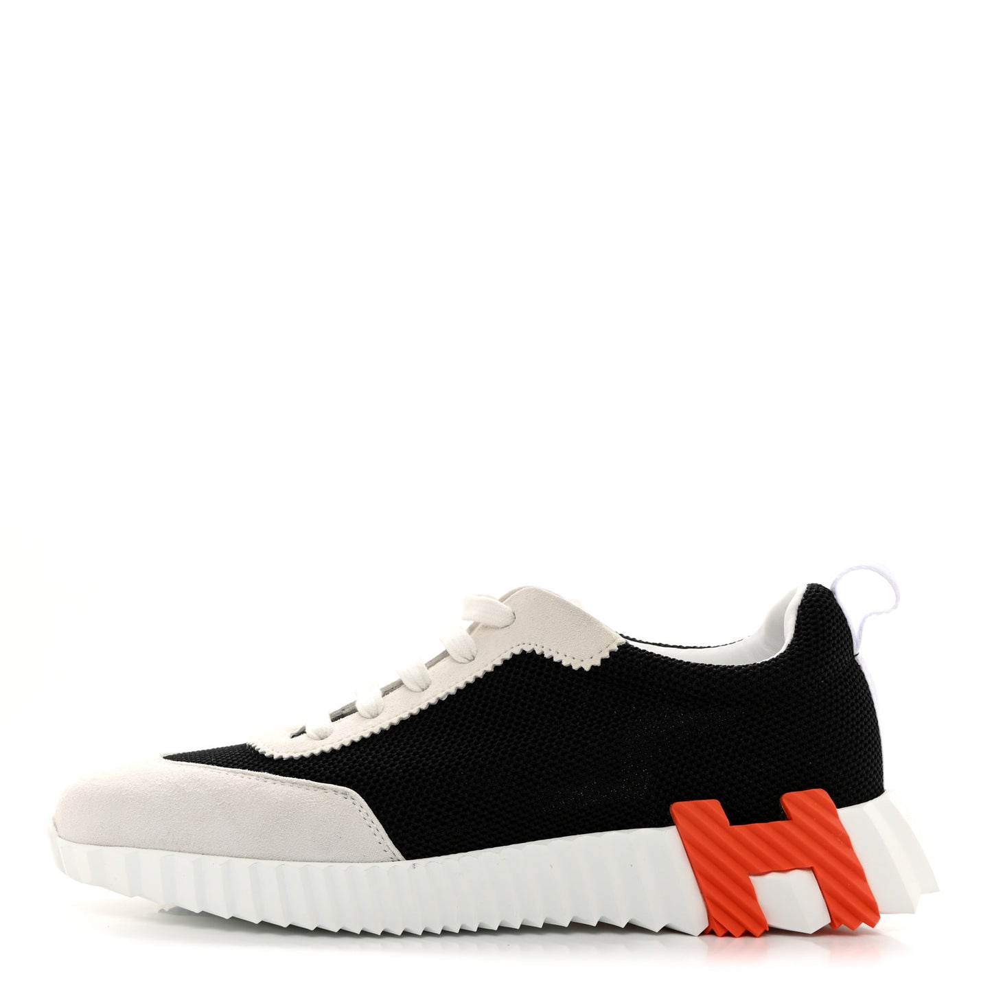 Air Mesh Suede Goatskin Bouncing Sneakers 41 Black Orange