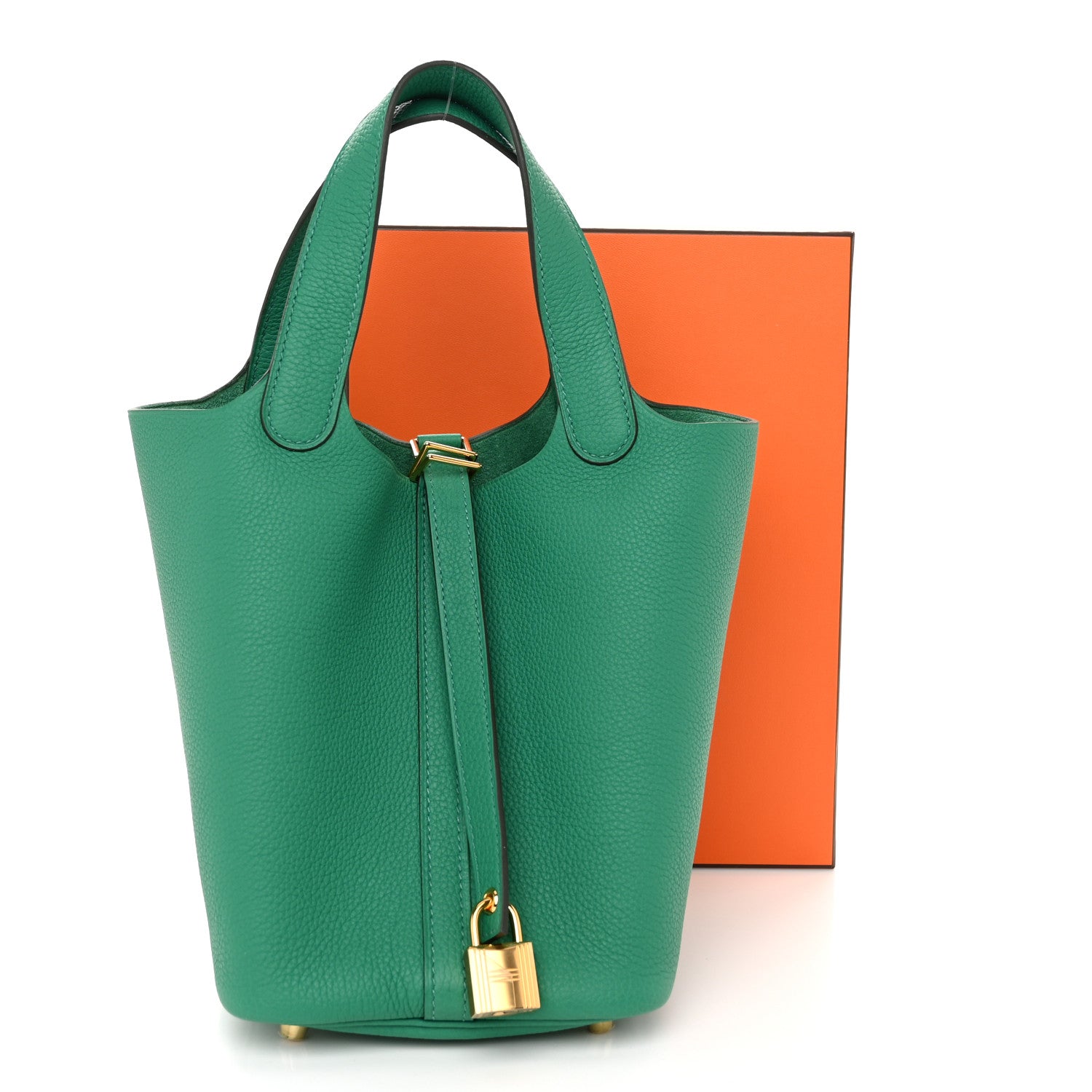 Hermes Taurillon Maurice Picotin Lock 18 PM Vert Jade 10 of 10