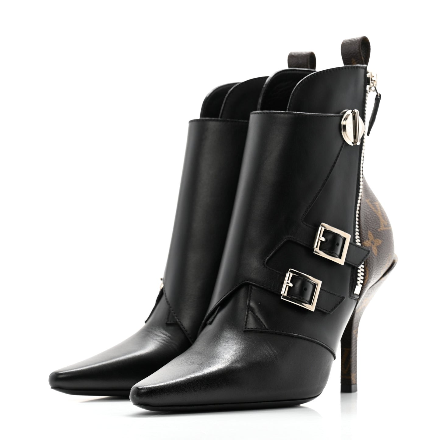 Calfskin Monogram Janet Ankle Boots 37 Black