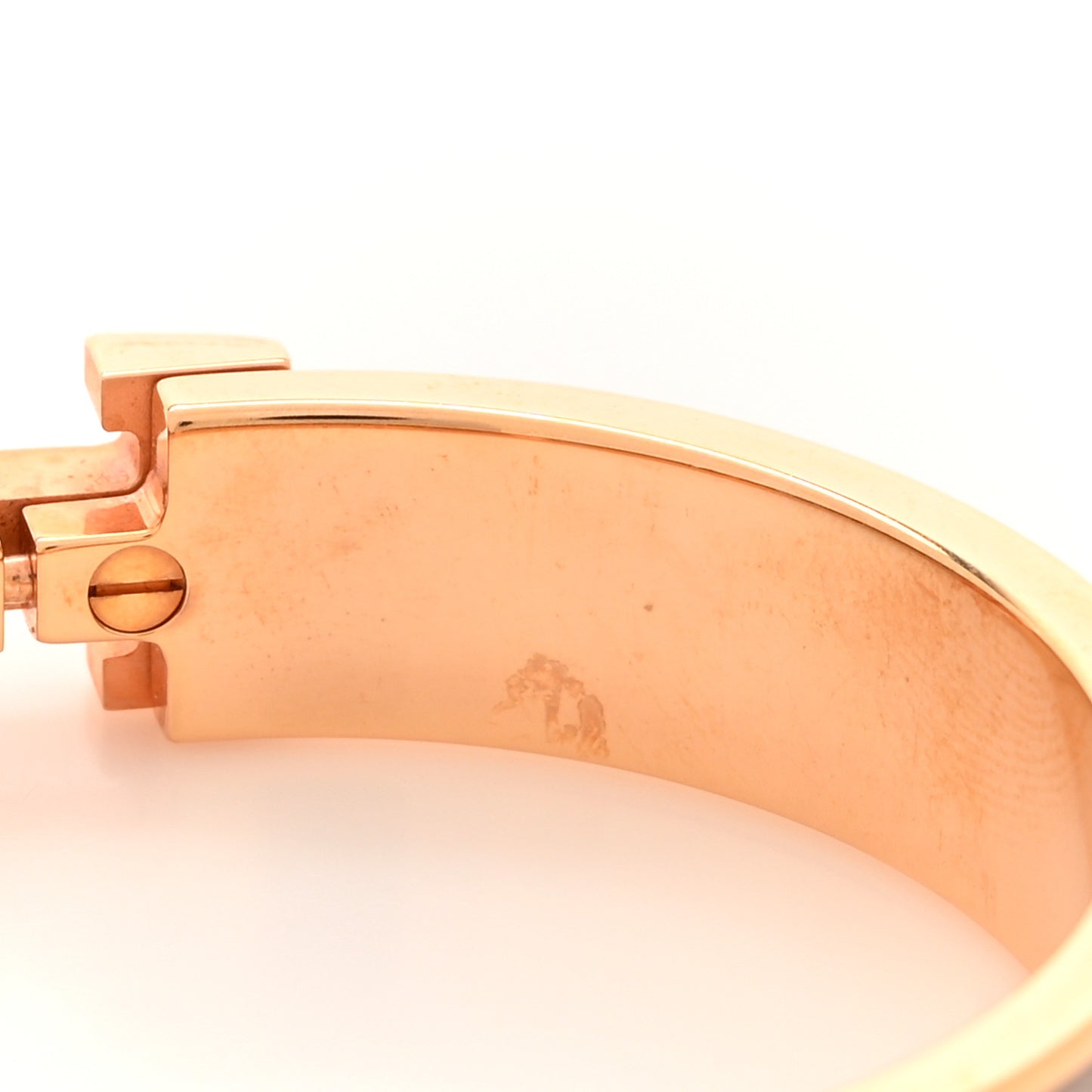 Enamel Narrow Clic Clac H Bracelet PM Marron Glace