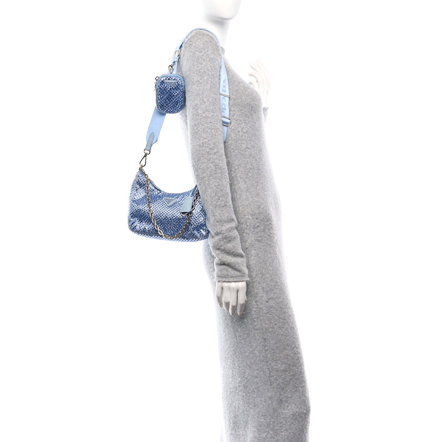 Satin Crystal Re-Edition 2005 Shoulder Bag Celeste