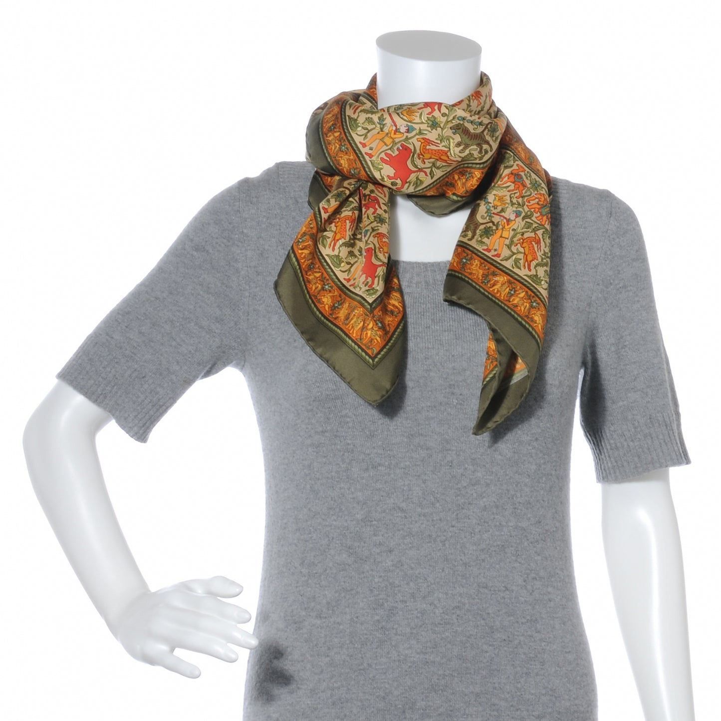 Silk Chasse en Inde Scarf 90