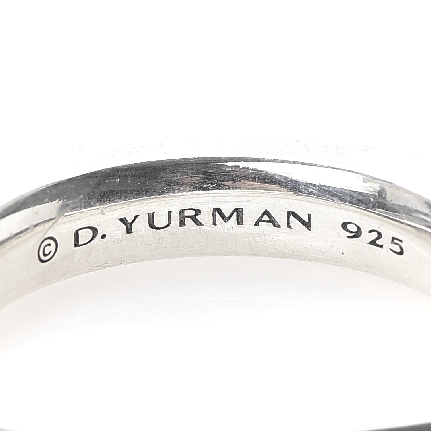 David Yurman Sterling Silver Black Diamond Square Band Ring 56 7.5 4 of 4