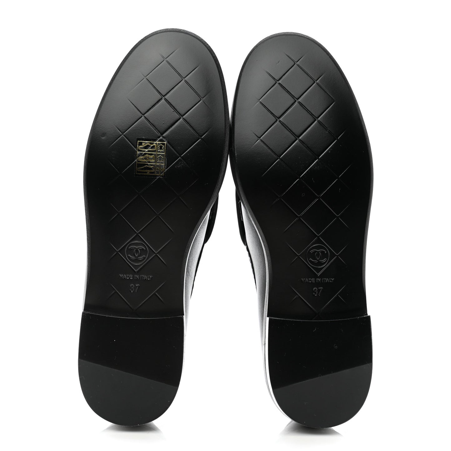 Lambskin Quilted CC Turnlock Loafers 37 Black